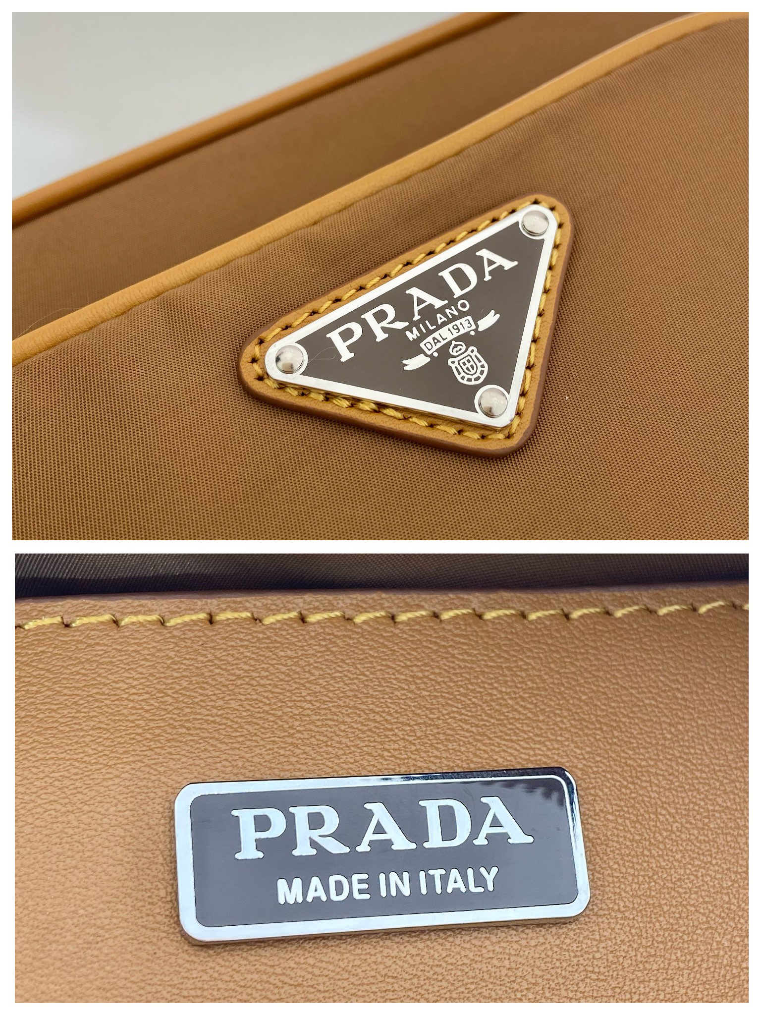 普拉达 PRADA  Saffiano 单肩包  尼龙  软木色 F0 2VH172 