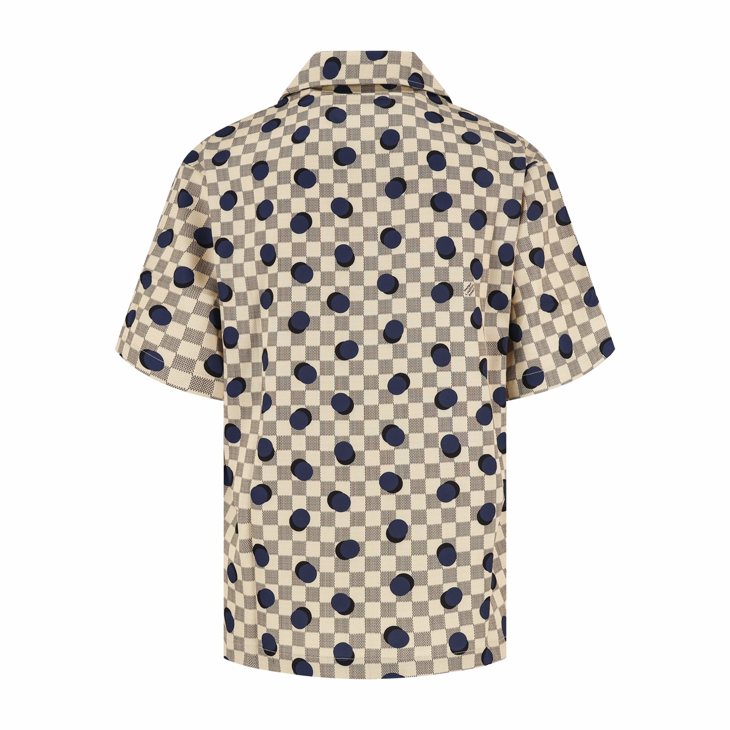 LOUIS VUITTON 路易威登 LV 波点桑蚕丝短袖衬衫 短袖 外套 夏款 米白色 B0  