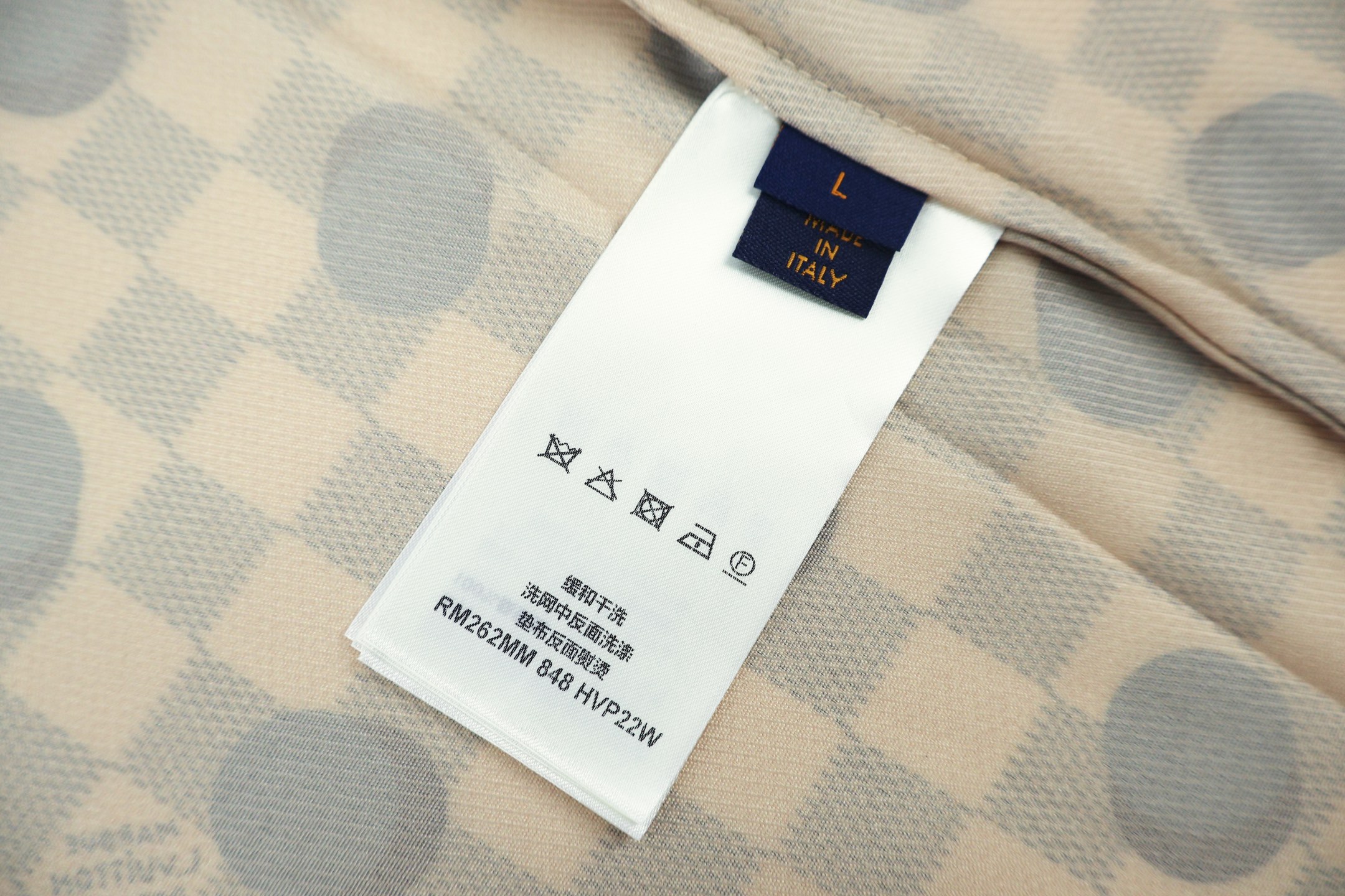 LOUIS VUITTON 路易威登 LV 波点桑蚕丝短袖衬衫 短袖 外套 夏款 米白色 B0  