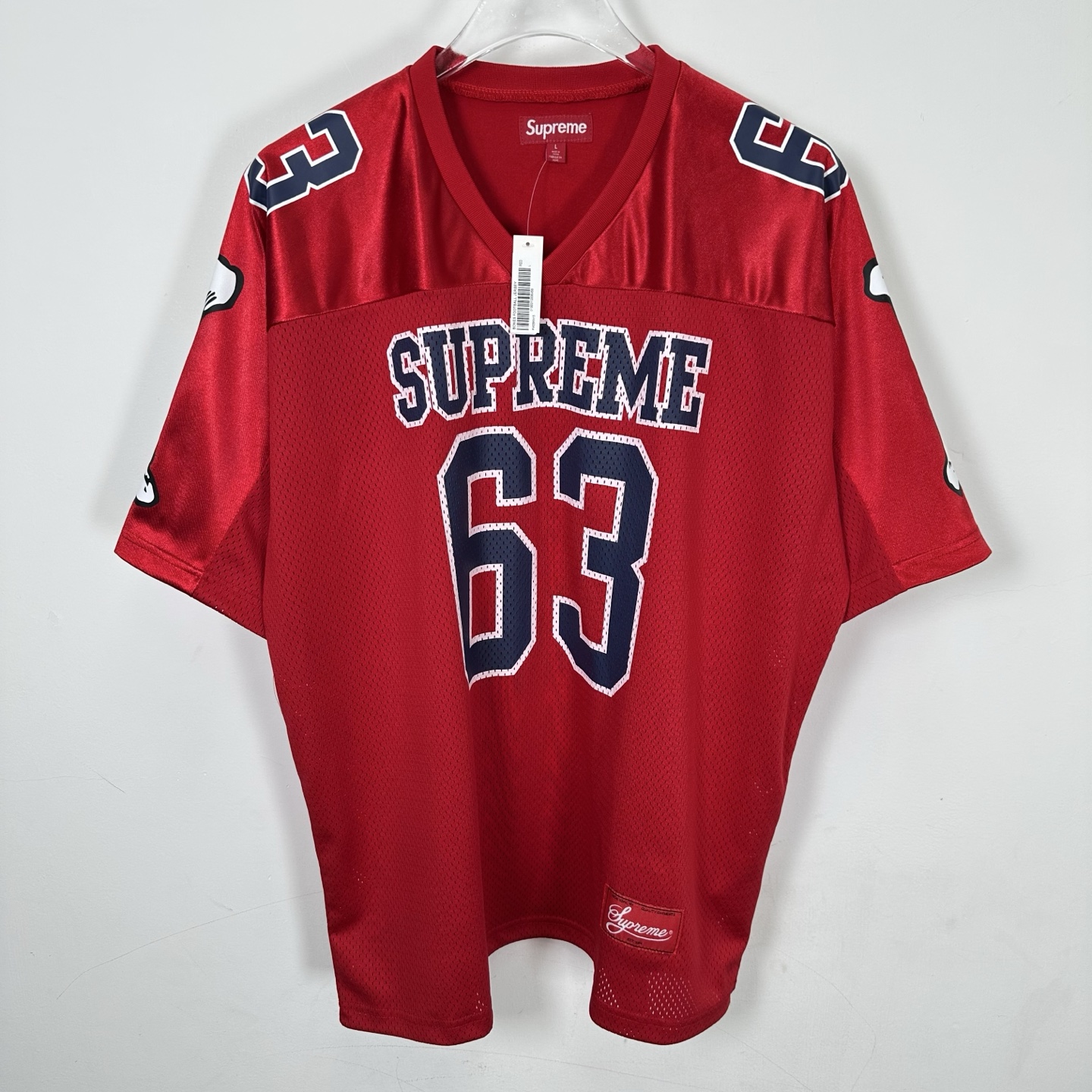 SupremeBones Football Jersey  印花  短袖T恤 球衣 男女同款 黑色 白色 红色  63号