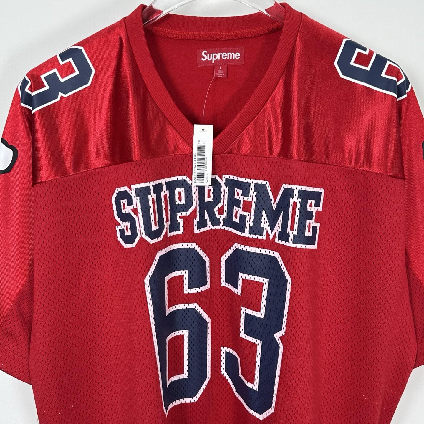 SupremeBones Football Jersey  印花  短袖T恤 球衣 男女同款 黑色 白色 红色  63号