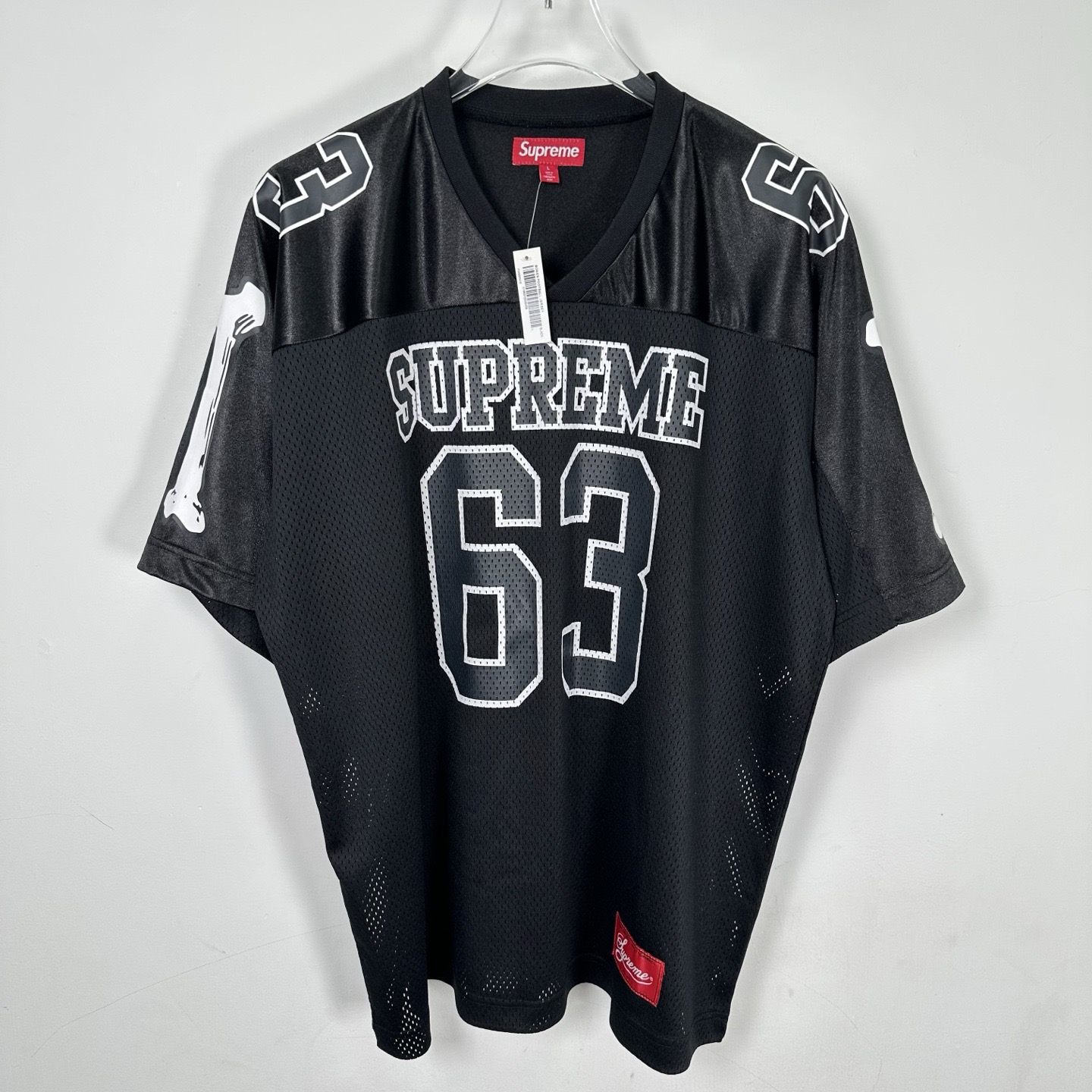 SupremeBones Football Jersey  印花  短袖T恤 球衣 男女同款 黑色 白色 红色  63号