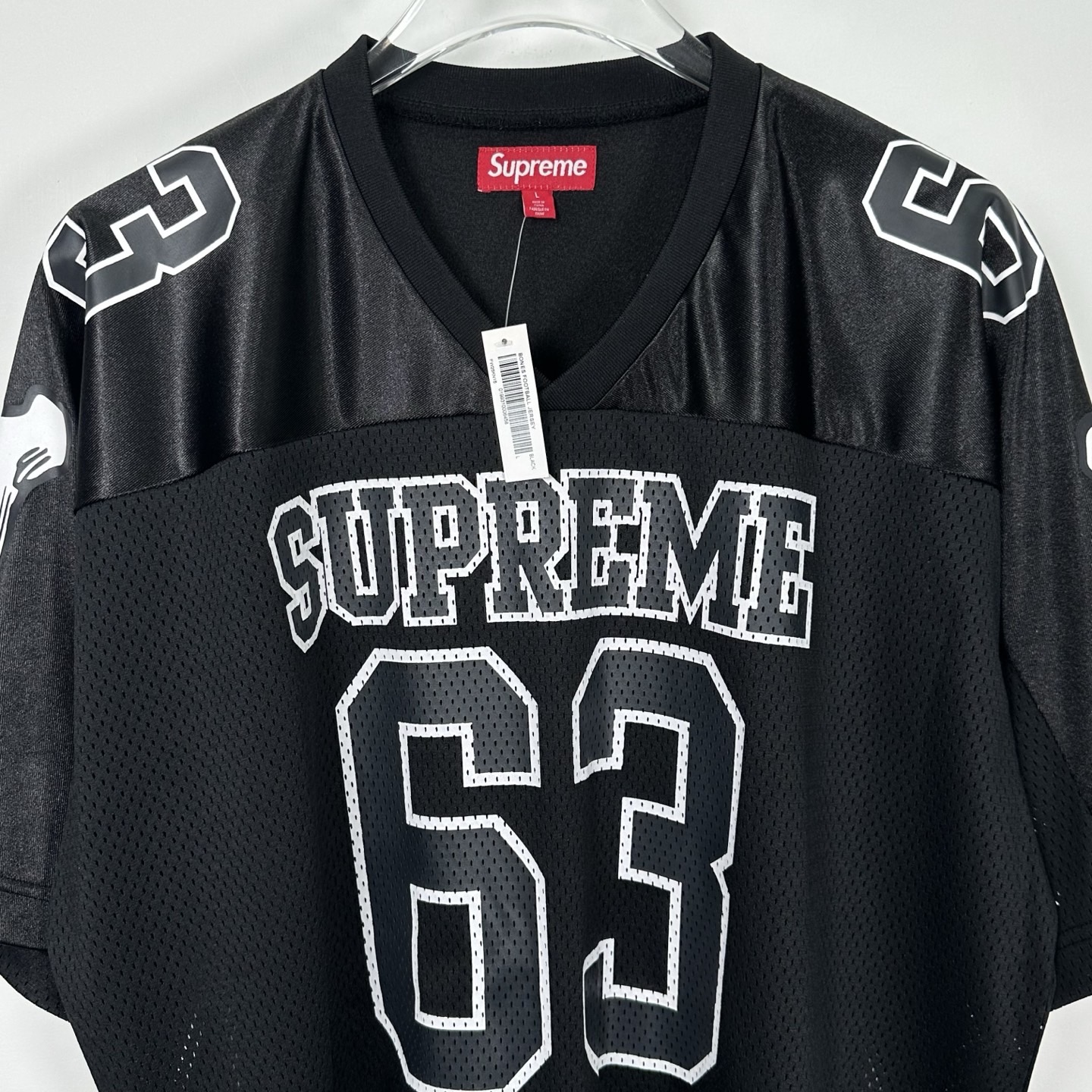 SupremeBones Football Jersey  印花  短袖T恤 球衣 男女同款 黑色 白色 红色  63号