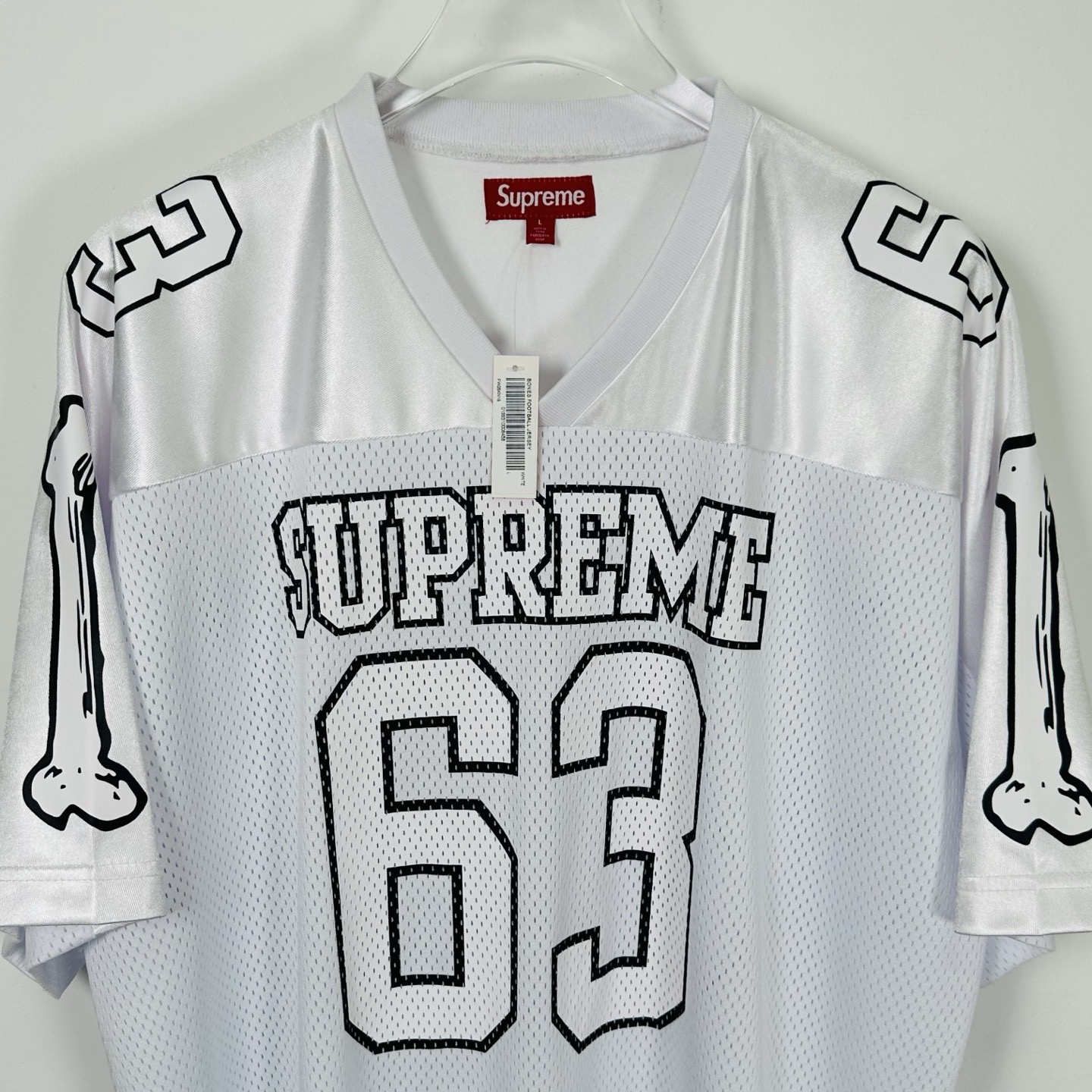 SupremeBones Football Jersey  印花  短袖T恤 球衣 男女同款 黑色 白色 红色  63号