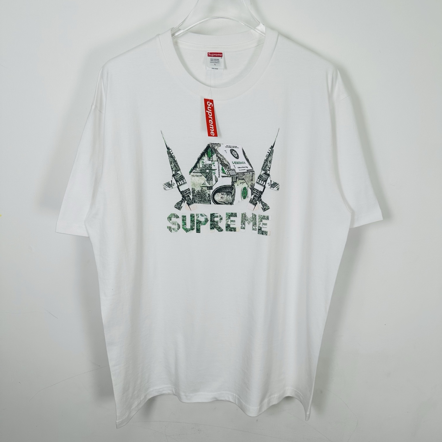 SUPREME SS26 ORIGAMI TEE  做旧风字母印花 logo 圆领  T恤 男女同款  短袖  折纸 