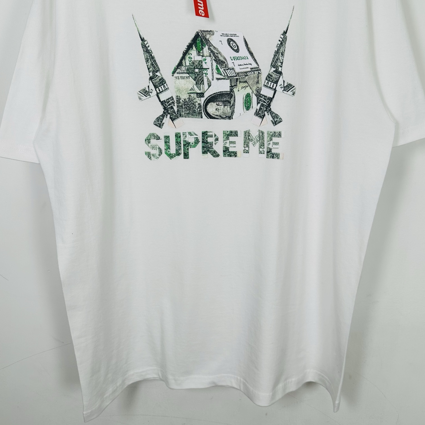 SUPREME SS26 ORIGAMI TEE  做旧风字母印花 logo 圆领  T恤 男女同款  短袖  折纸 