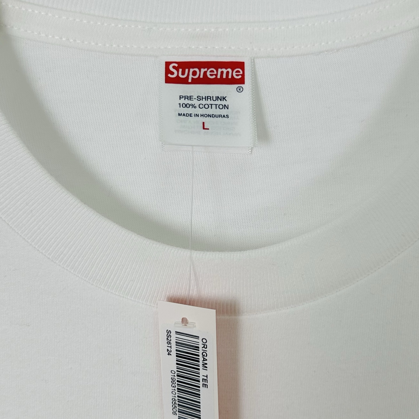 SUPREME SS26 ORIGAMI TEE  做旧风字母印花 logo 圆领  T恤 男女同款  短袖  折纸 
