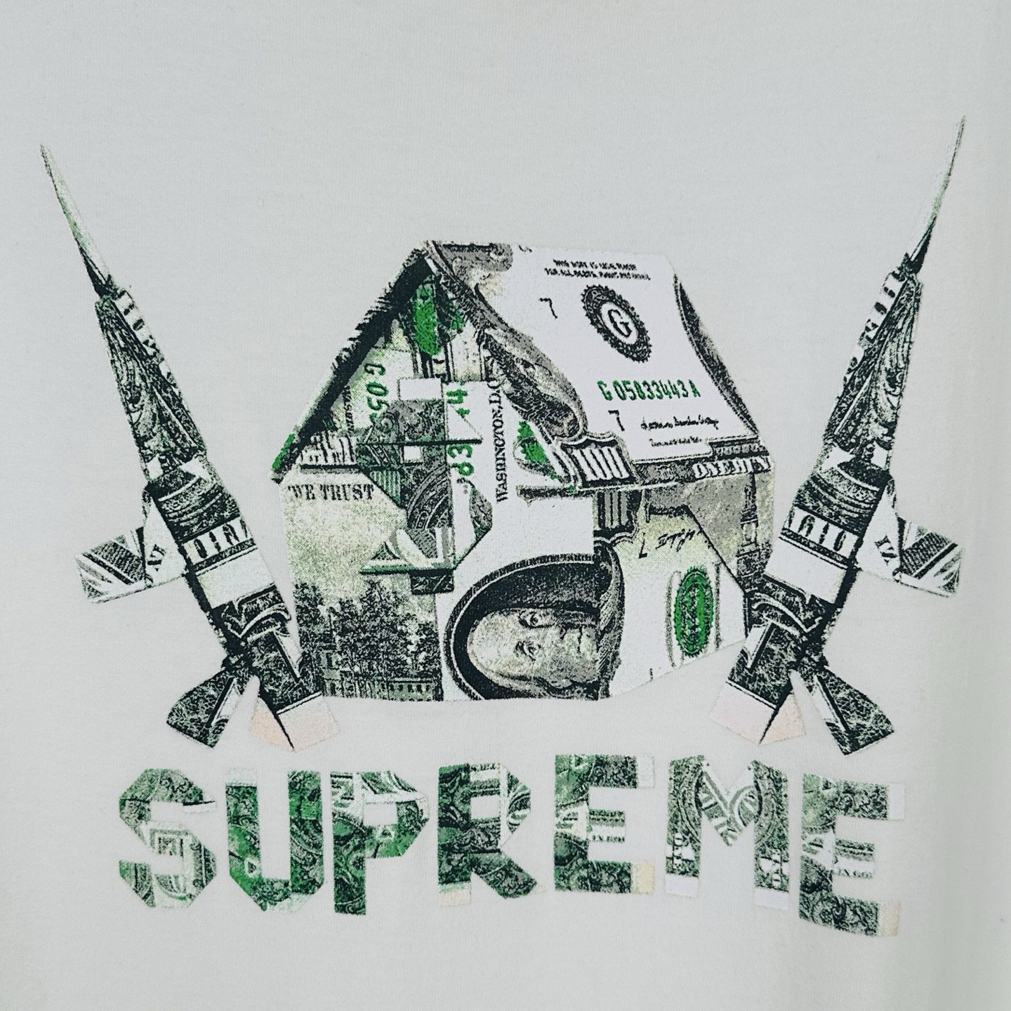 SUPREME SS26 ORIGAMI TEE  做旧风字母印花 logo 圆领  T恤 男女同款  短袖  折纸 