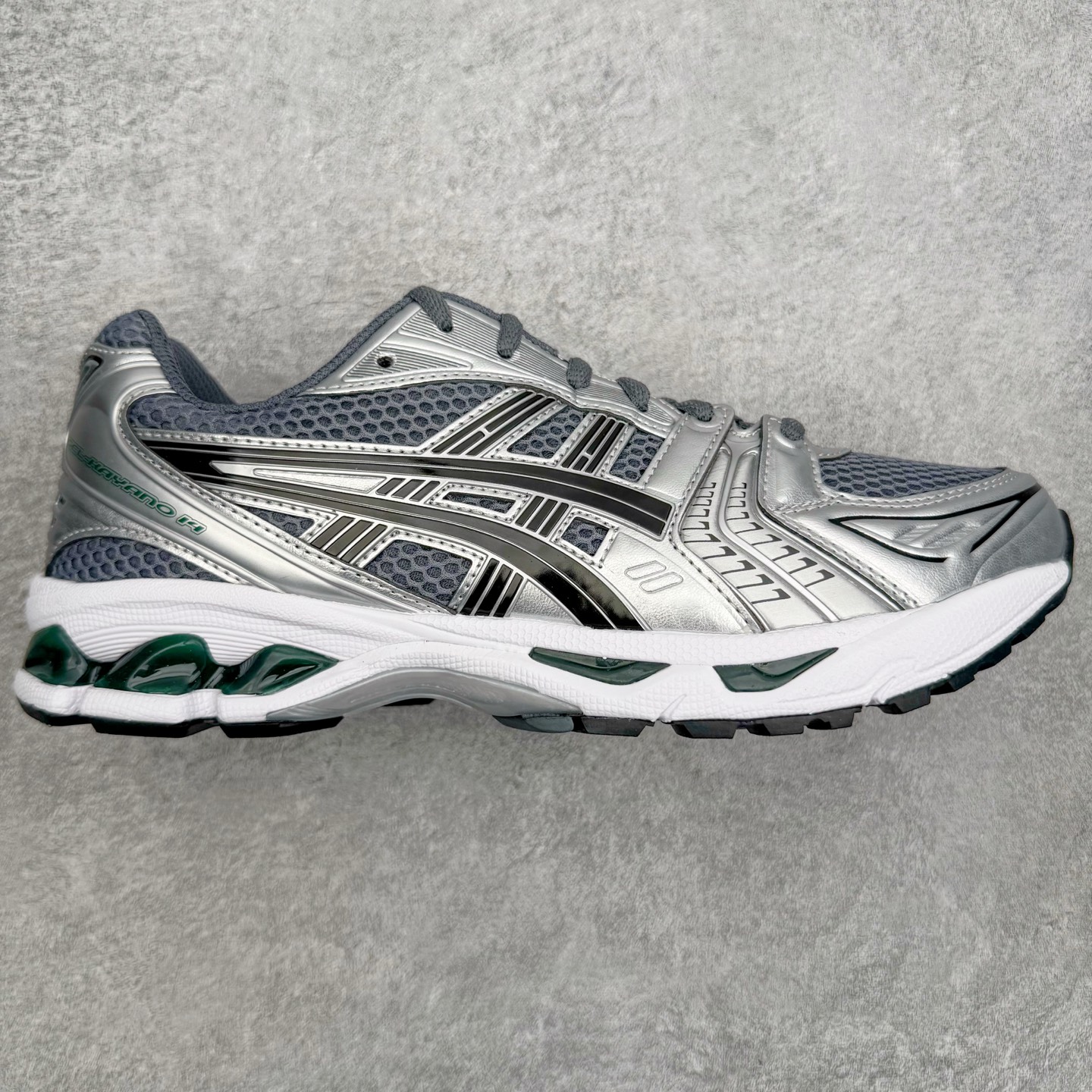 新版ASICS GEL-KAYANO K14 亚瑟士  低筒 减震 户外 运动鞋 跑步鞋  休闲鞋 板鞋 男女同款  银绿色 1203A537-020