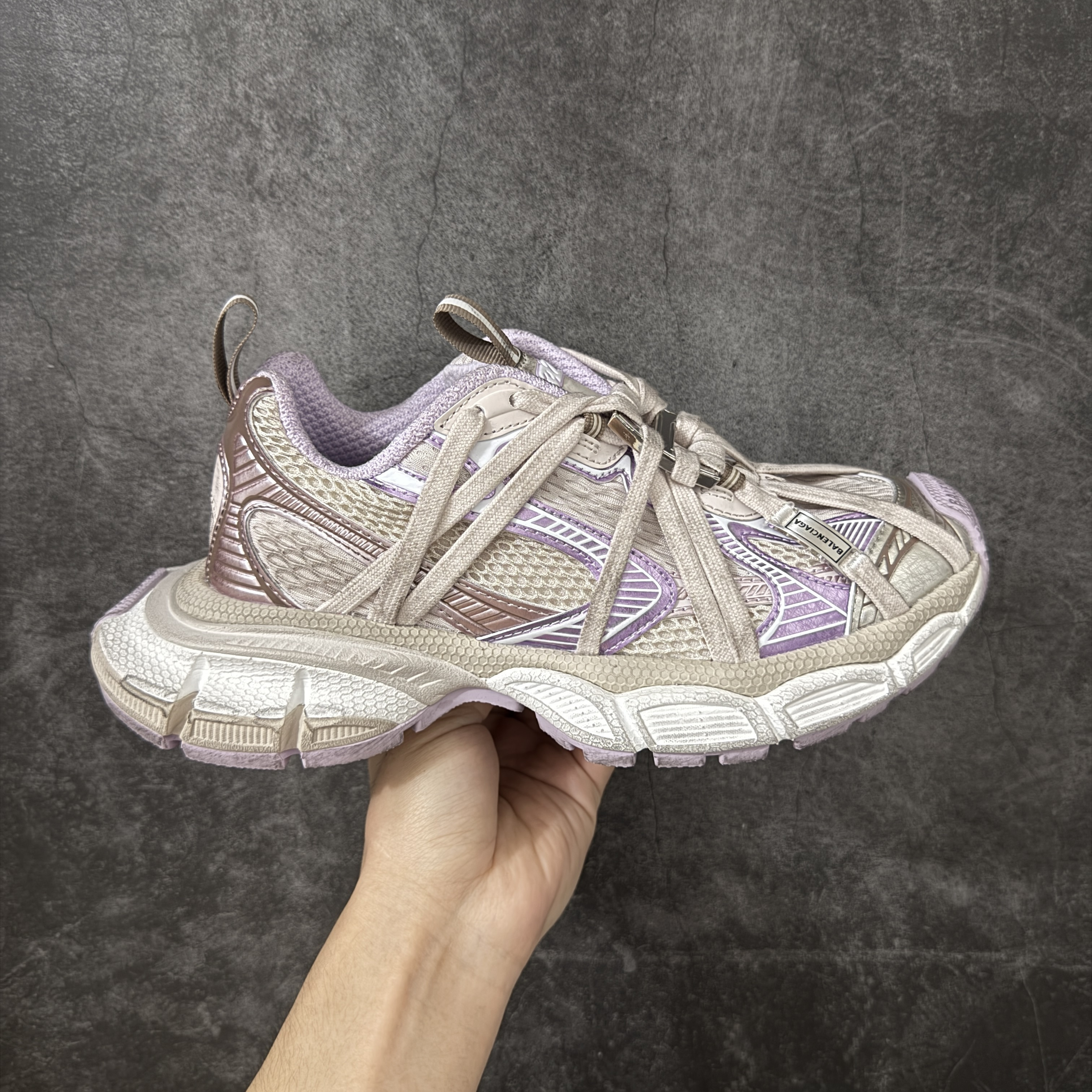 Balenciaga 巴黎世家 3XL 綁帶 网布 系带 做旧 低筒 老爹鞋 运动 复古板鞋 休闲鞋 男鞋 女鞋  熏衣紫