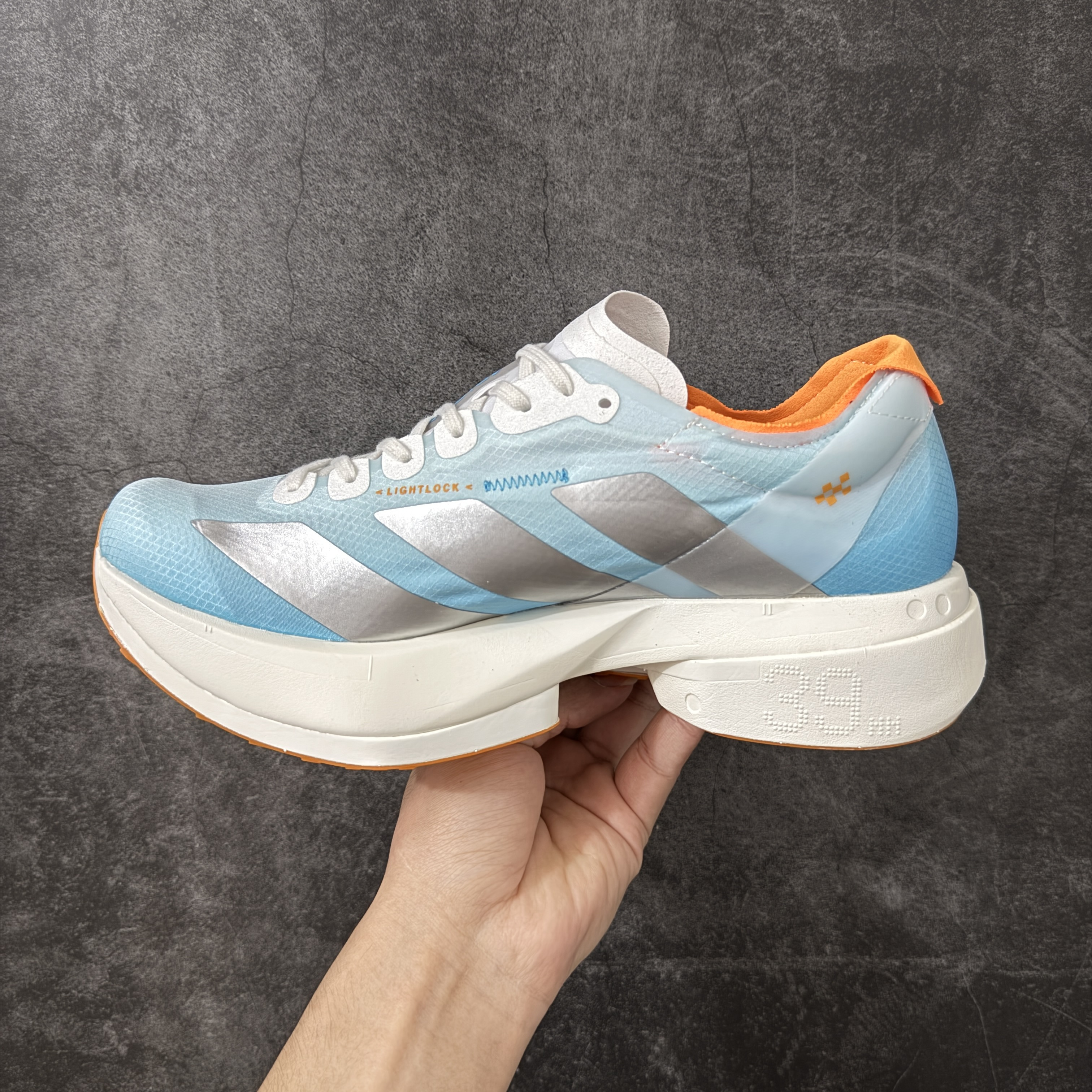 Adizero Adios Pro 4  低筒 舒适百搭 防滑耐磨 马拉松 训练竞速 跑步鞋 女款 男款 波鞋 冰蓝橙 KH6360