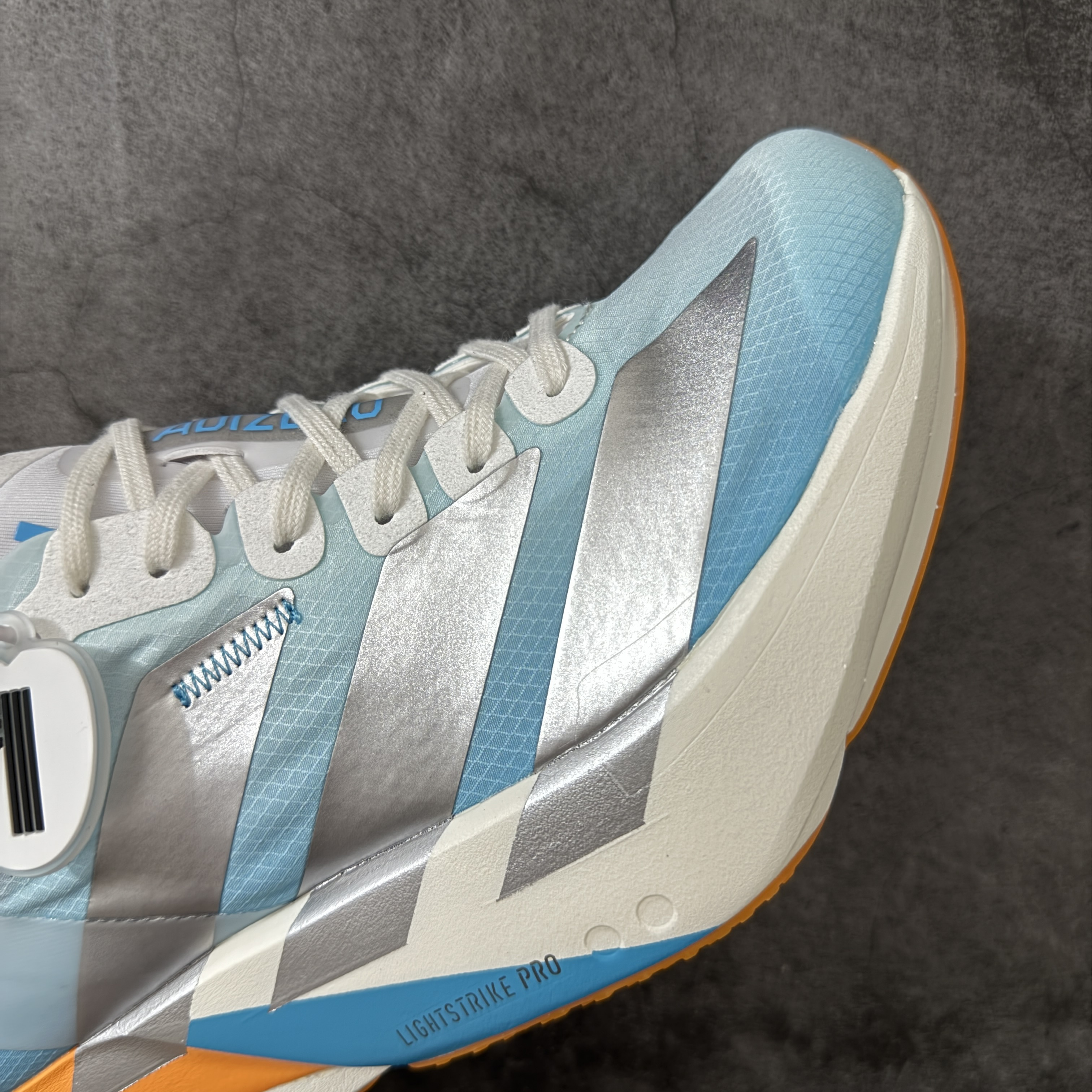Adizero Adios Pro 4  低筒 舒适百搭 防滑耐磨 马拉松 训练竞速 跑步鞋 女款 男款 波鞋 冰蓝橙 KH6360