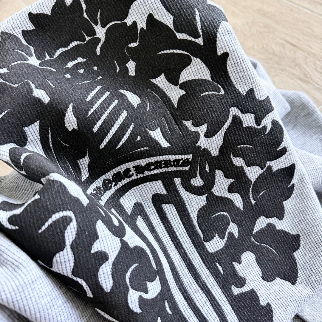 Chrome Hearts 克罗心 CH  华夫格 宝剑藤蔓 长袖 黑色 灰色 白色 