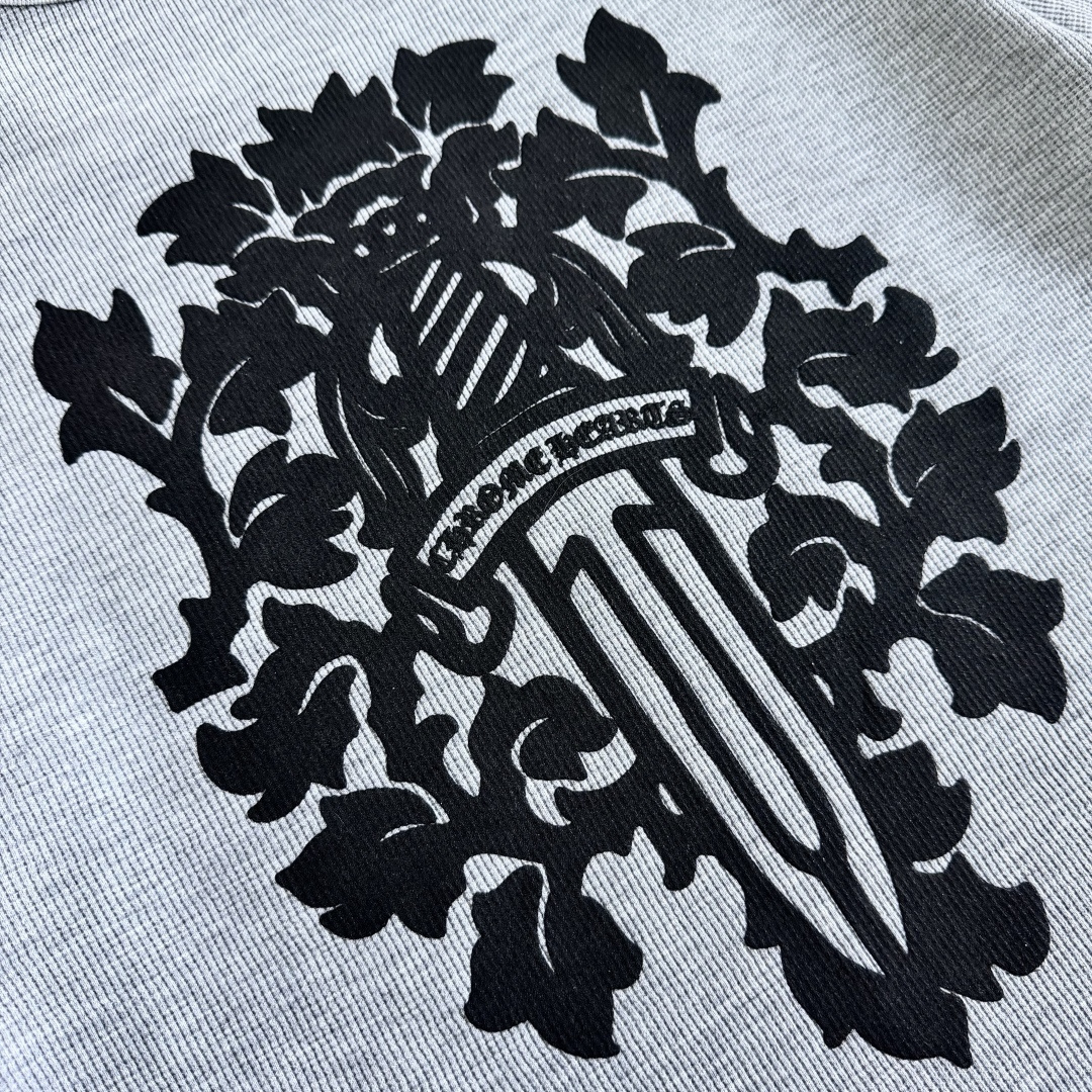 Chrome Hearts 克罗心 CH  华夫格 宝剑藤蔓 长袖 黑色 灰色 白色 