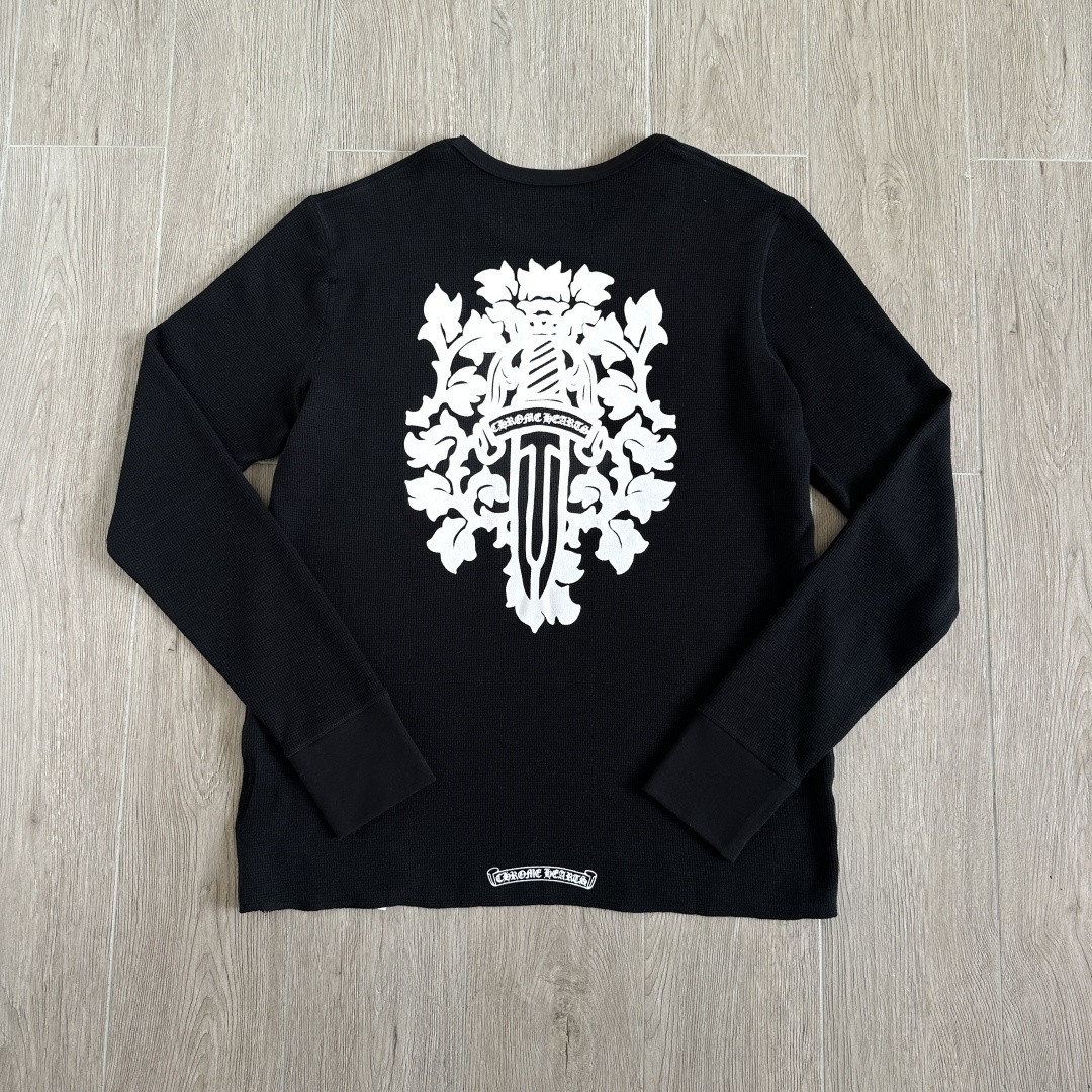 Chrome Hearts 克罗心 CH  华夫格 宝剑藤蔓 长袖 黑色 灰色 白色 