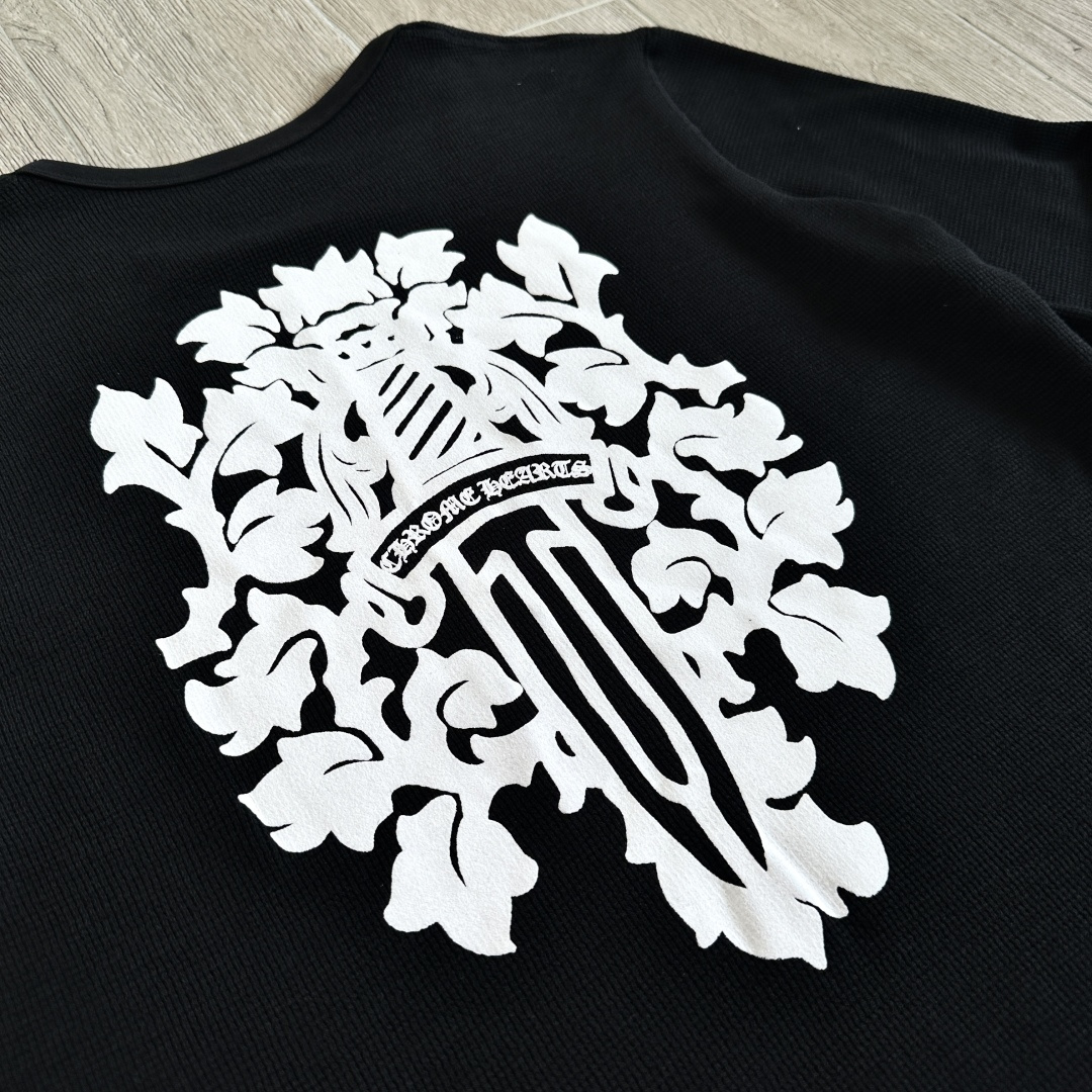 Chrome Hearts 克罗心 CH  华夫格 宝剑藤蔓 长袖 黑色 灰色 白色 
