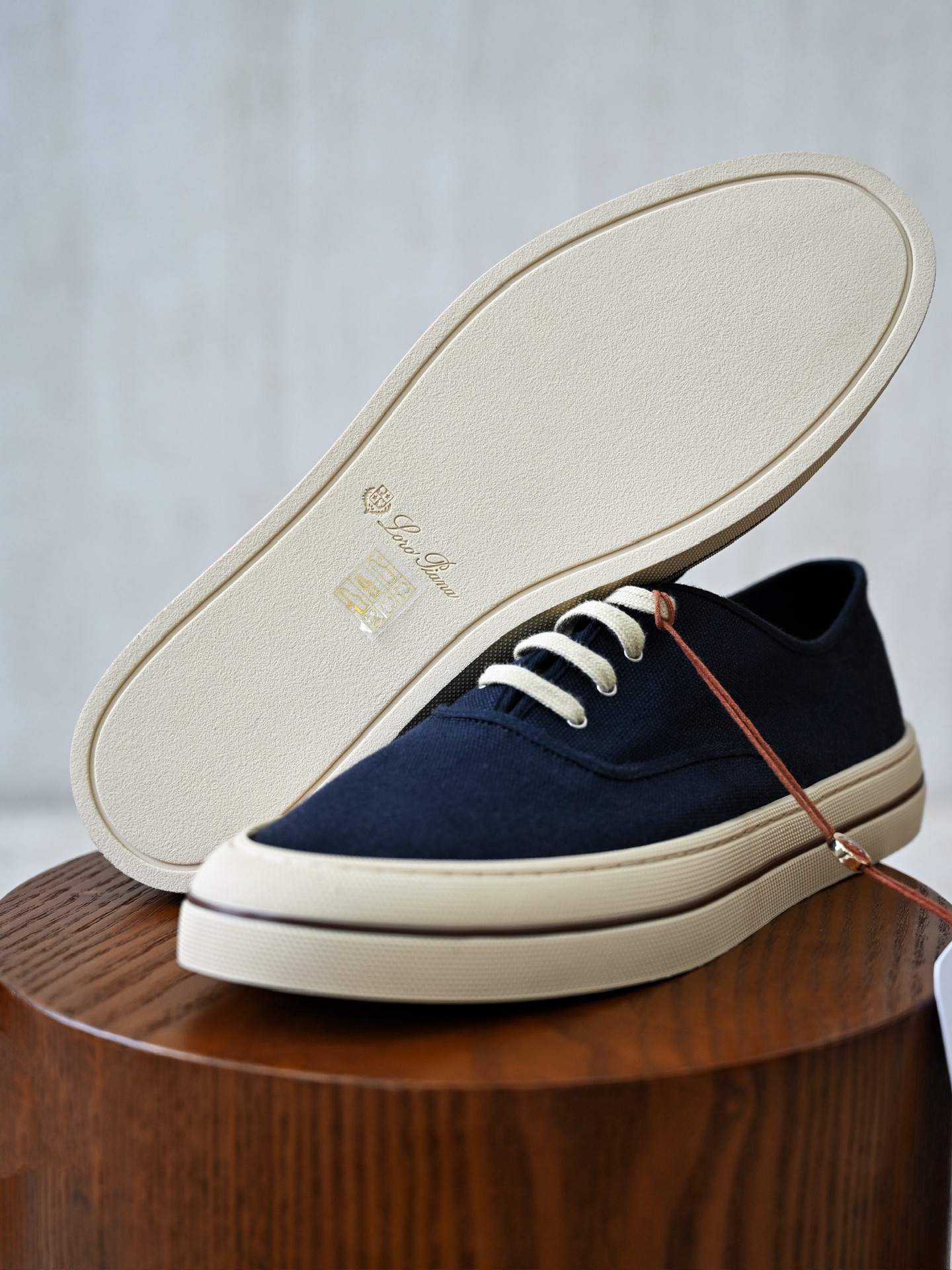 Loro Piana Nantucket Walk Sneakers Blue Knit Leather  Mens Shoes LP2607
