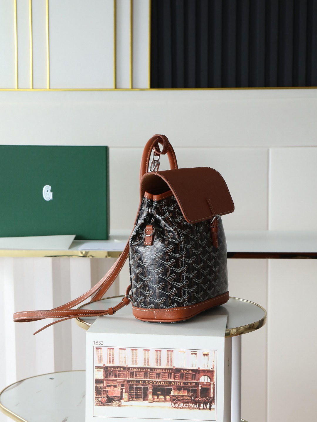 戈雅 GOYARD Alpin Mini Backpack – Monogram Canvas & Leather Trim (Unisex) H0 ALPINSMINTY01CL03P