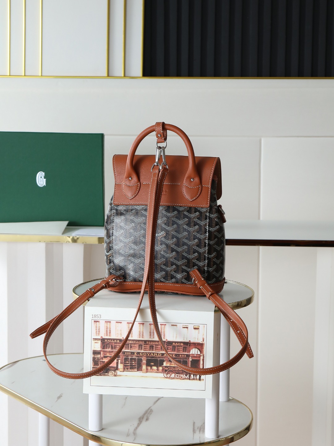 戈雅 GOYARD Alpin Mini Backpack – Monogram Canvas & Leather Trim (Unisex) H0 ALPINSMINTY01CL03P