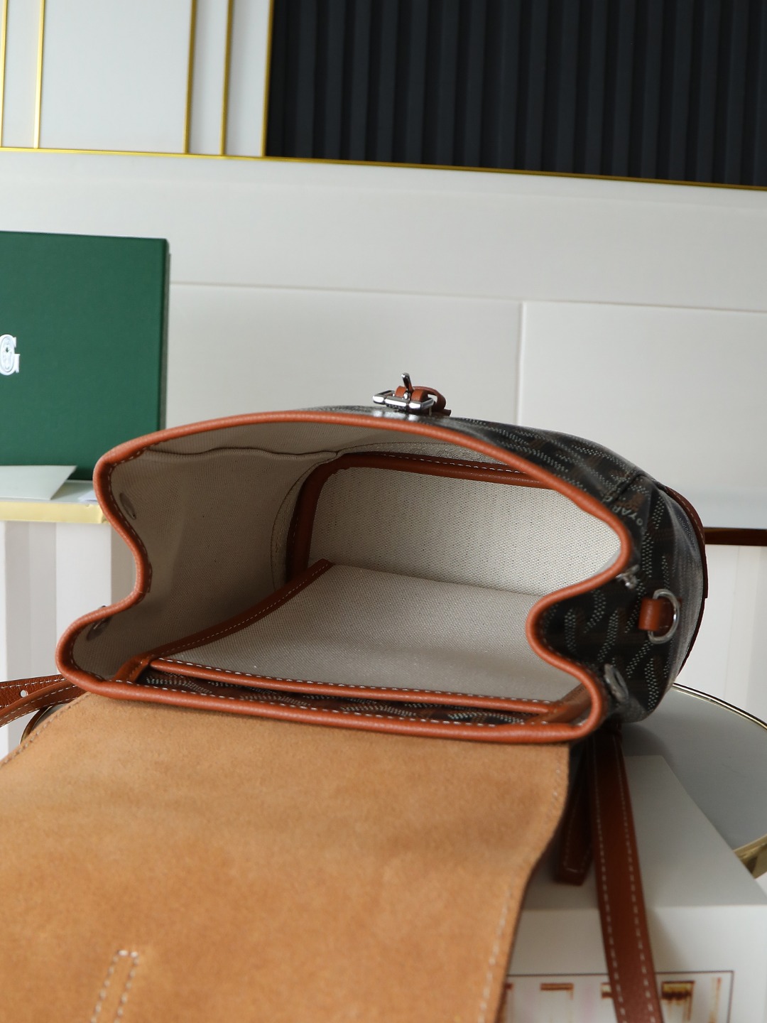 戈雅 GOYARD Alpin Mini Backpack – Monogram Canvas & Leather Trim (Unisex) H0 ALPINSMINTY01CL03P
