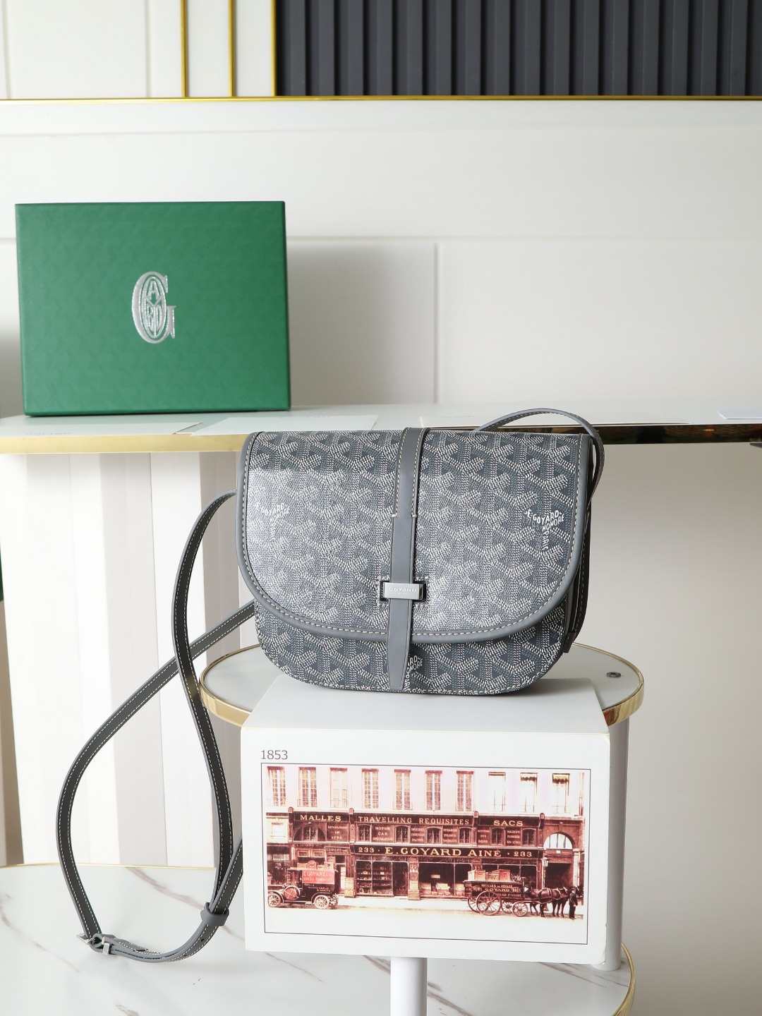 戈雅 邮差 Goyard Belvedere Small Messenger Bag — Unisex canvas and leather flap bag H0 BELVE2PMLTY