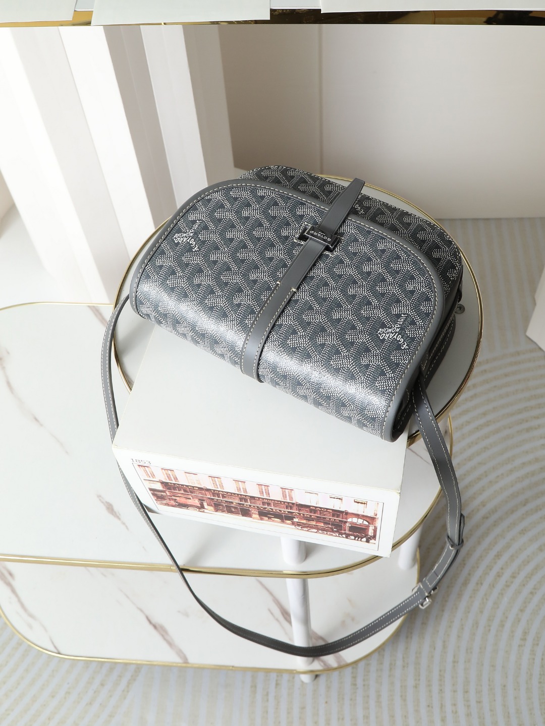 戈雅 邮差 Goyard Belvedere Small Messenger Bag — Unisex canvas and leather flap bag H0 BELVE2PMLTY