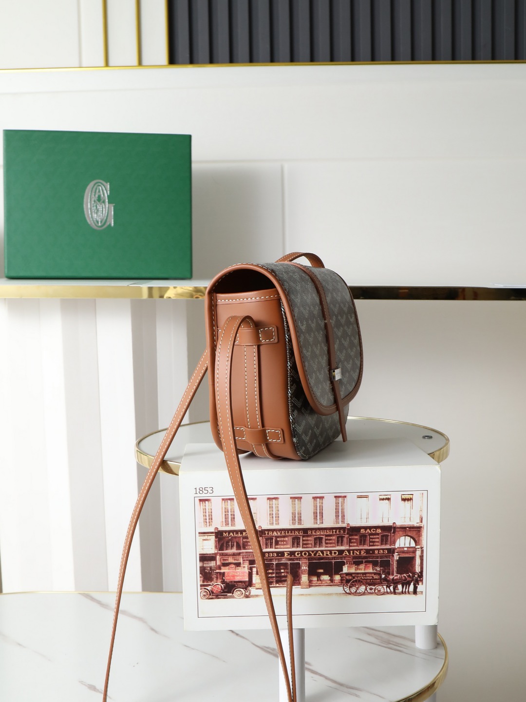 戈雅 邮差 Goyard Belvedere Small Messenger Bag — Unisex canvas and leather flap bag H0 BELVE2PMLTY