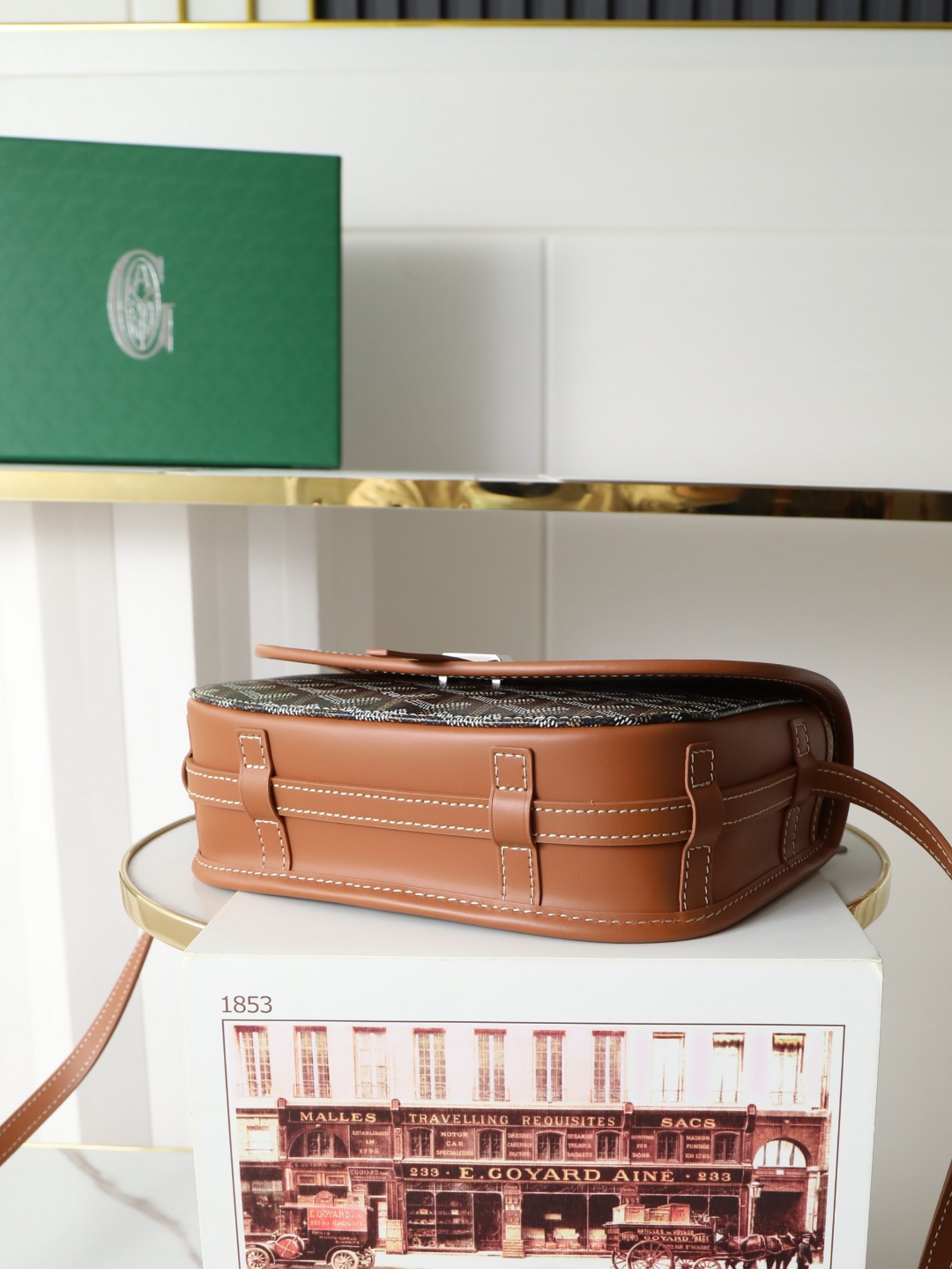 戈雅 邮差 Goyard Belvedere Small Messenger Bag — Unisex canvas and leather flap bag H0 BELVE2PMLTY