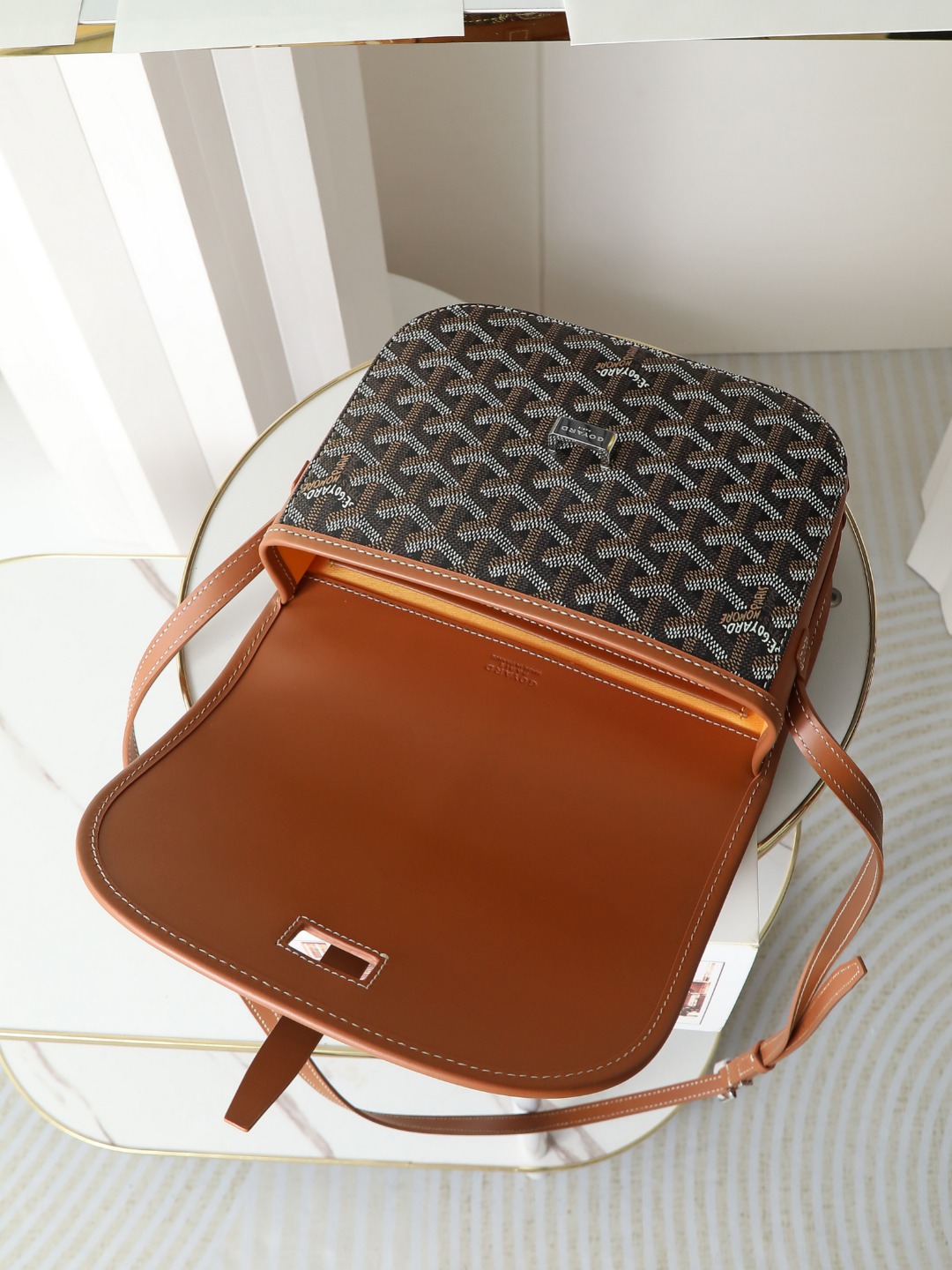 戈雅 邮差 Goyard Belvedere Small Messenger Bag — Unisex canvas and leather flap bag H0 BELVE2PMLTY