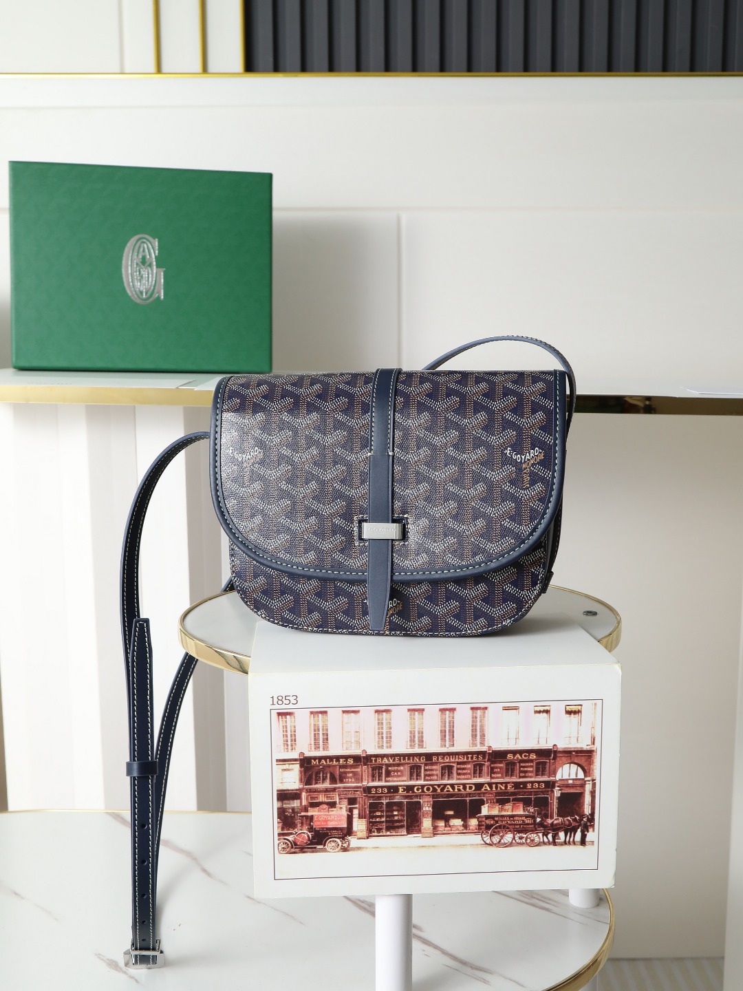 戈雅 邮差 Goyard Belvedere Small Messenger Bag — Unisex canvas and leather flap bag H0 BELVE2PMLTY