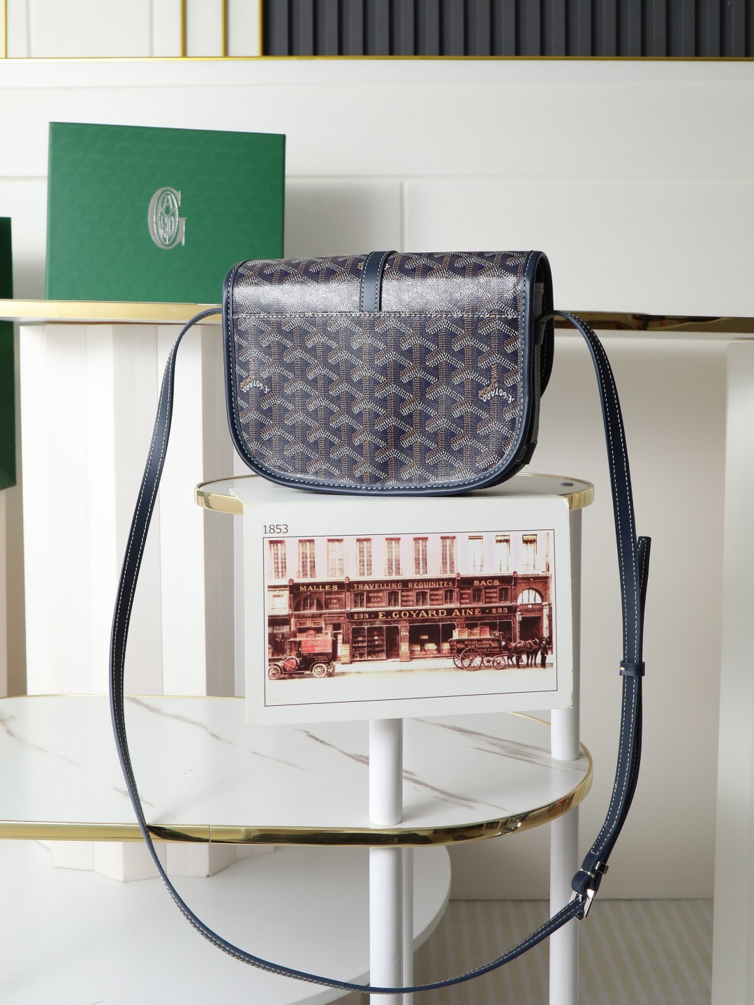 戈雅 邮差 Goyard Belvedere Small Messenger Bag — Unisex canvas and leather flap bag H0 BELVE2PMLTY