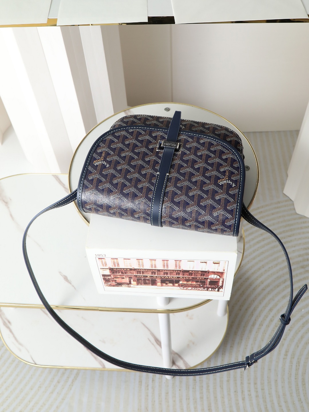 戈雅 邮差 Goyard Belvedere Small Messenger Bag — Unisex canvas and leather flap bag H0 BELVE2PMLTY