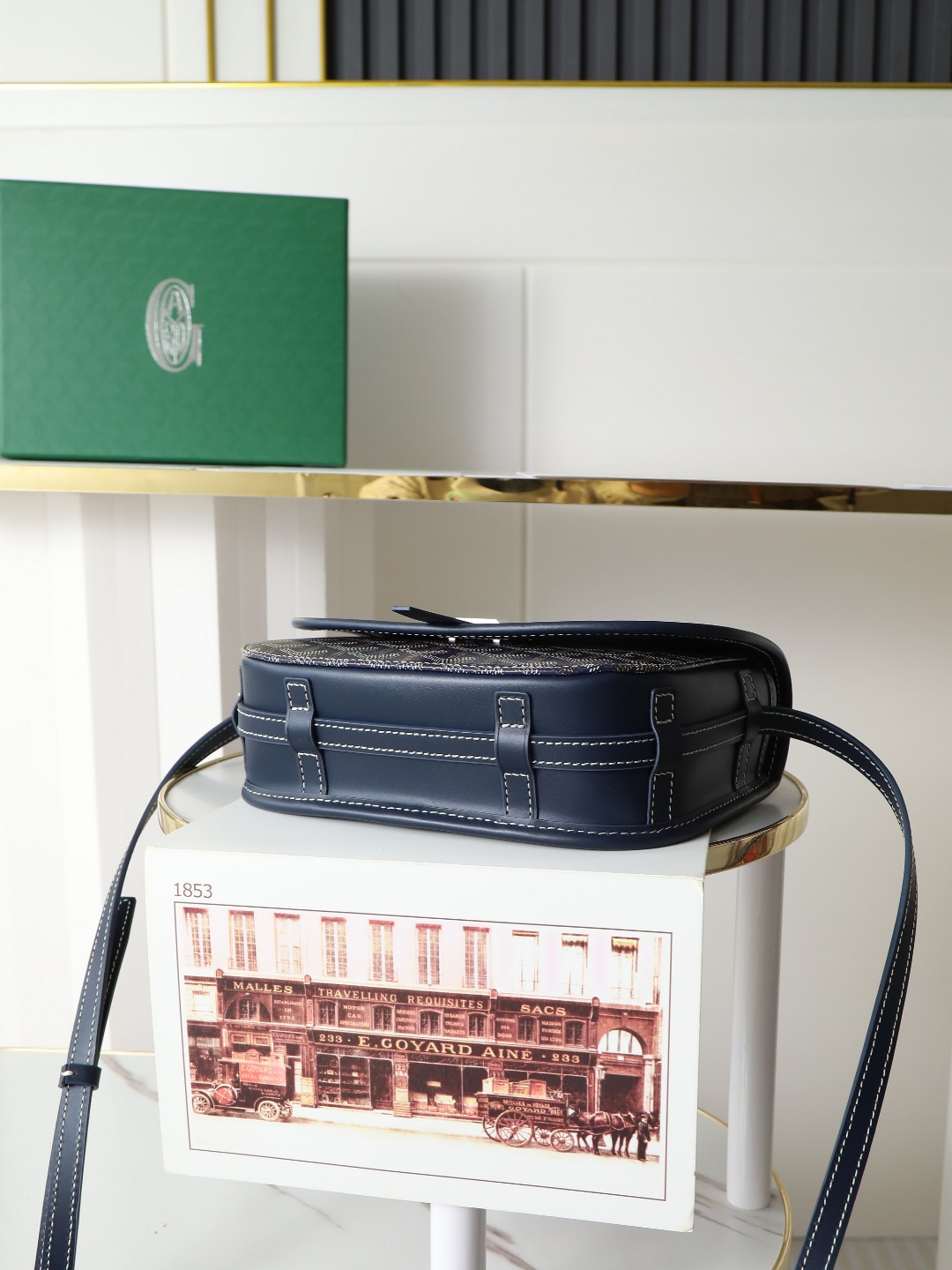 戈雅 邮差 Goyard Belvedere Small Messenger Bag — Unisex canvas and leather flap bag H0 BELVE2PMLTY