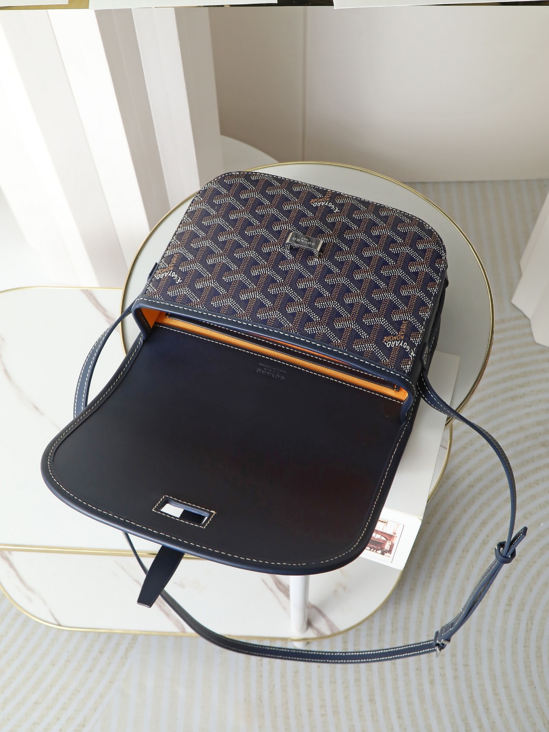 戈雅 邮差 Goyard Belvedere Small Messenger Bag — Unisex canvas and leather flap bag H0 BELVE2PMLTY