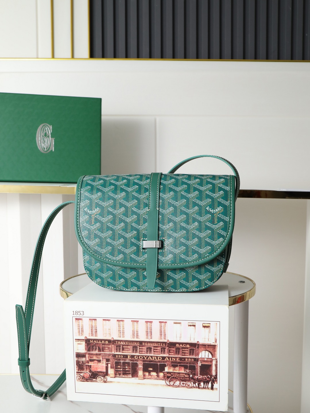 戈雅 邮差 Goyard Belvedere Small Messenger Bag — Unisex canvas and leather flap bag H0 BELVE2PMLTY