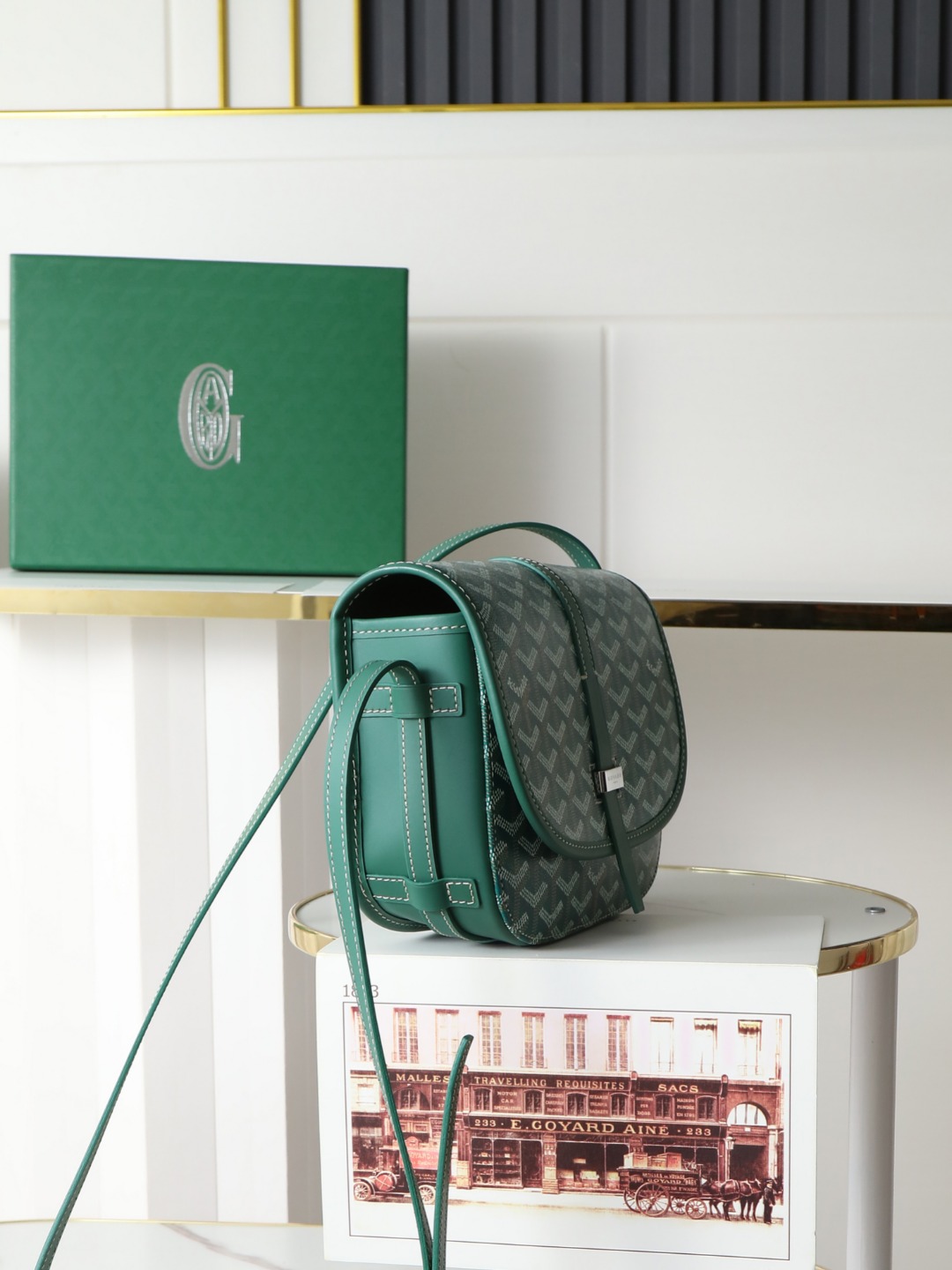 戈雅 邮差 Goyard Belvedere Small Messenger Bag — Unisex canvas and leather flap bag H0 BELVE2PMLTY