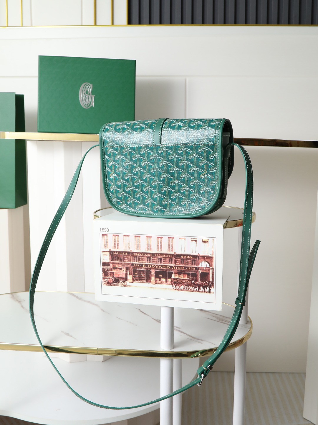 戈雅 邮差 Goyard Belvedere Small Messenger Bag — Unisex canvas and leather flap bag H0 BELVE2PMLTY