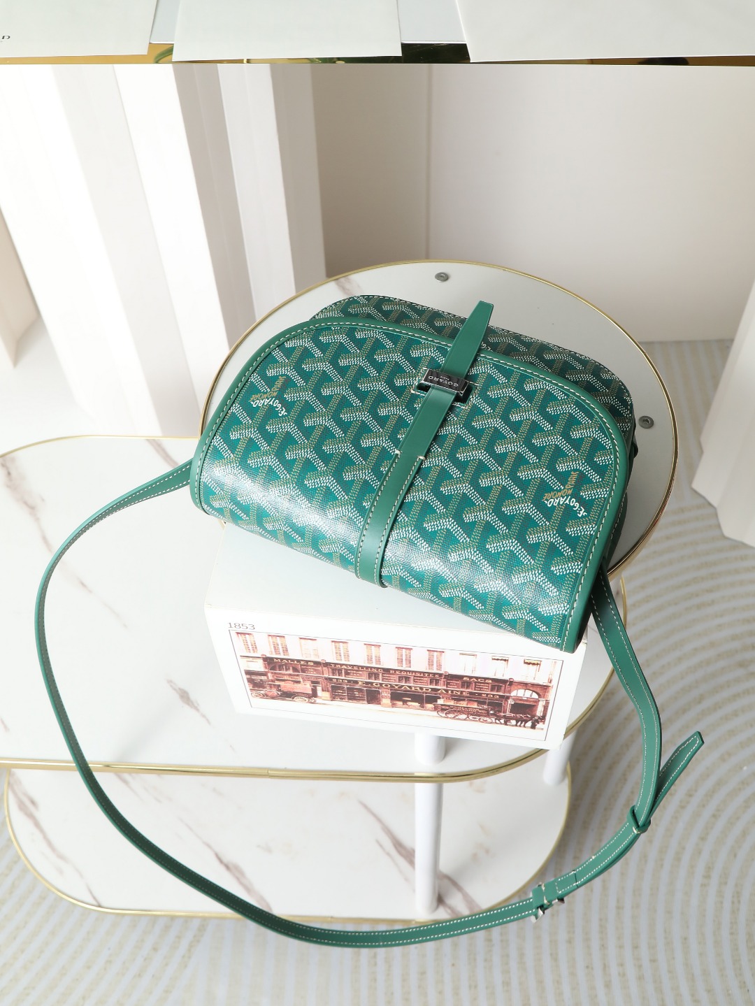 戈雅 邮差 Goyard Belvedere Small Messenger Bag — Unisex canvas and leather flap bag H0 BELVE2PMLTY