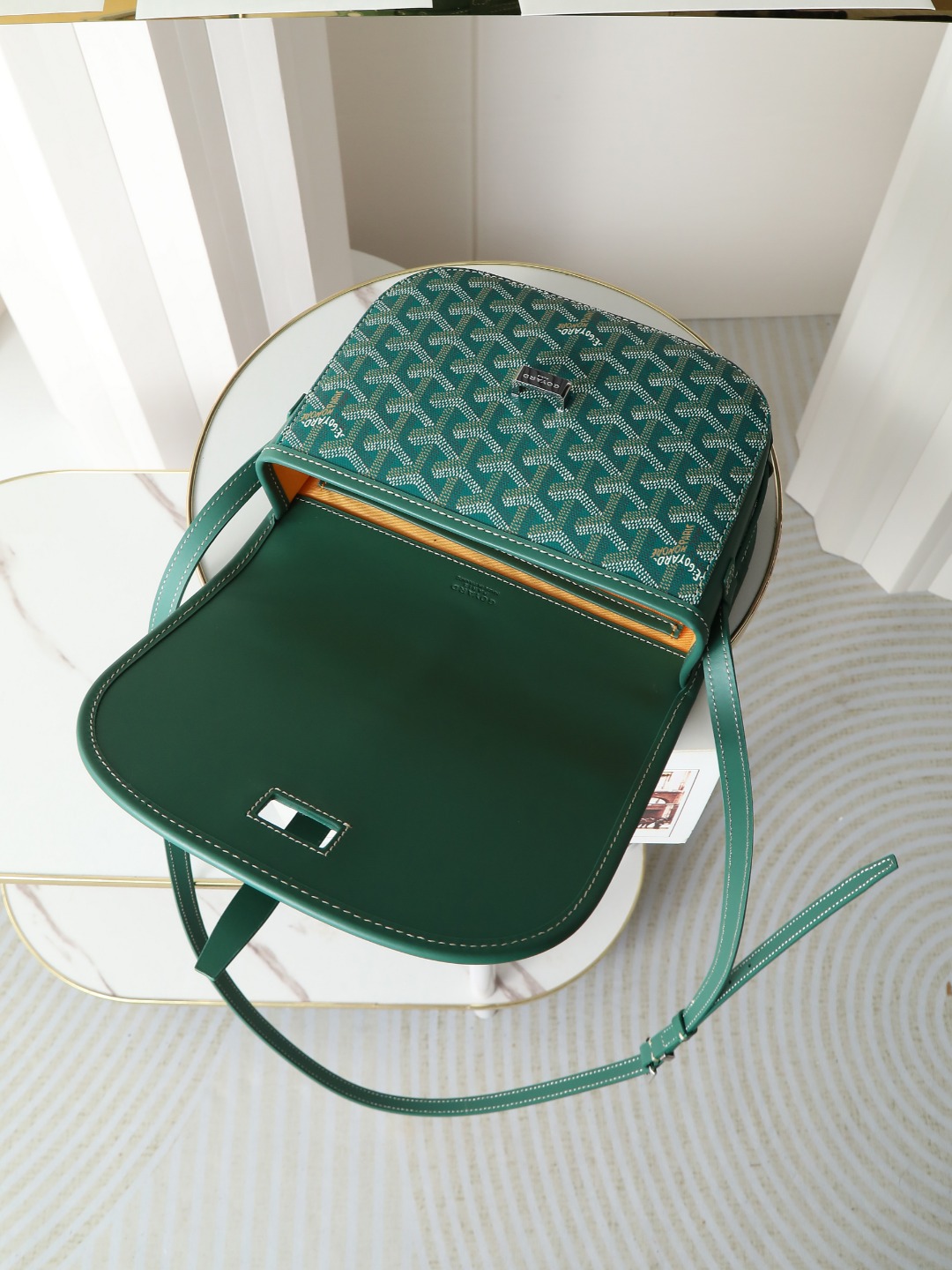 戈雅 邮差 Goyard Belvedere Small Messenger Bag — Unisex canvas and leather flap bag H0 BELVE2PMLTY