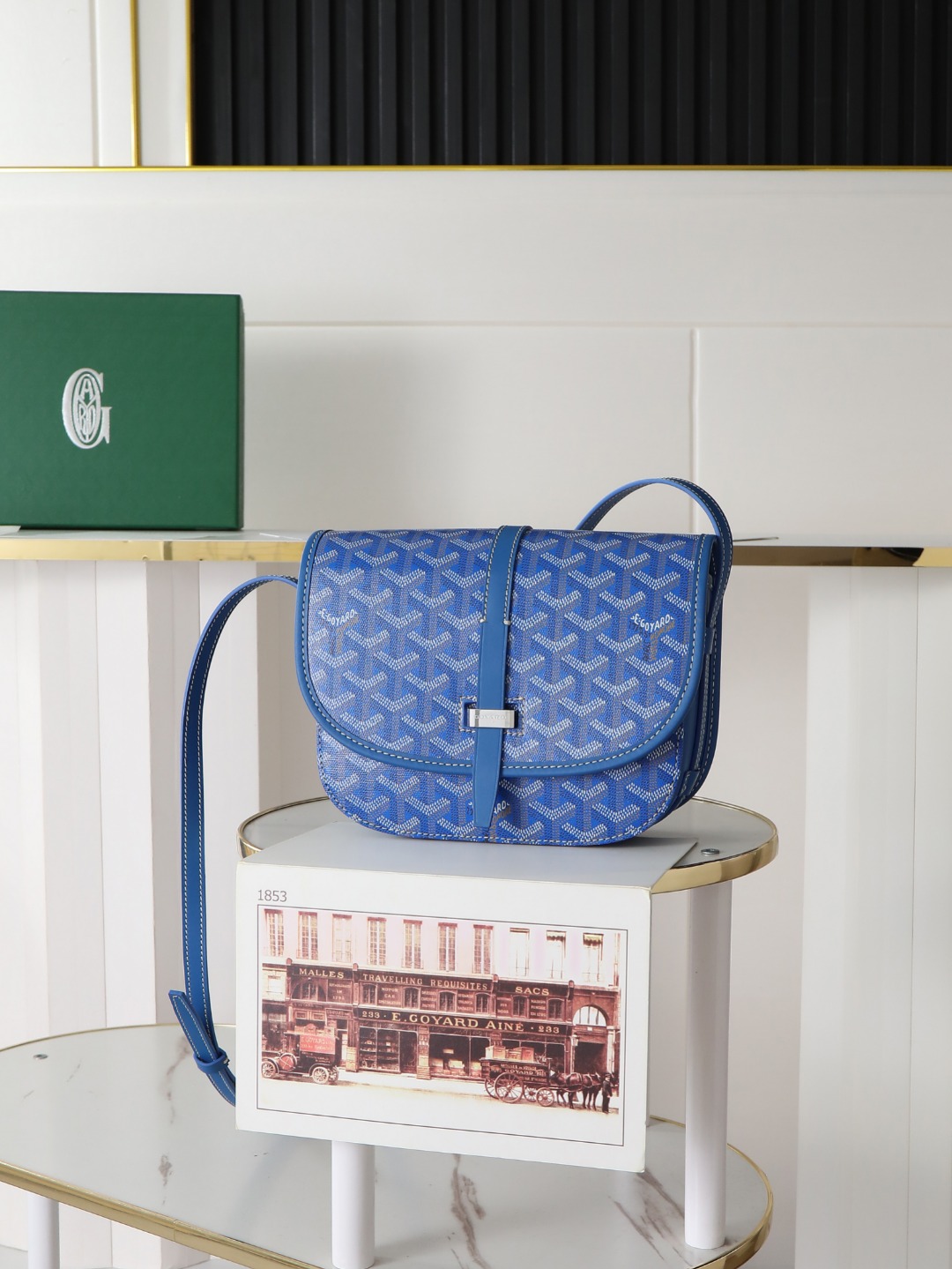 戈雅 邮差 Goyard Belvedere Small Messenger Bag — Unisex canvas and leather flap bag H0 BELVE2PMLTY