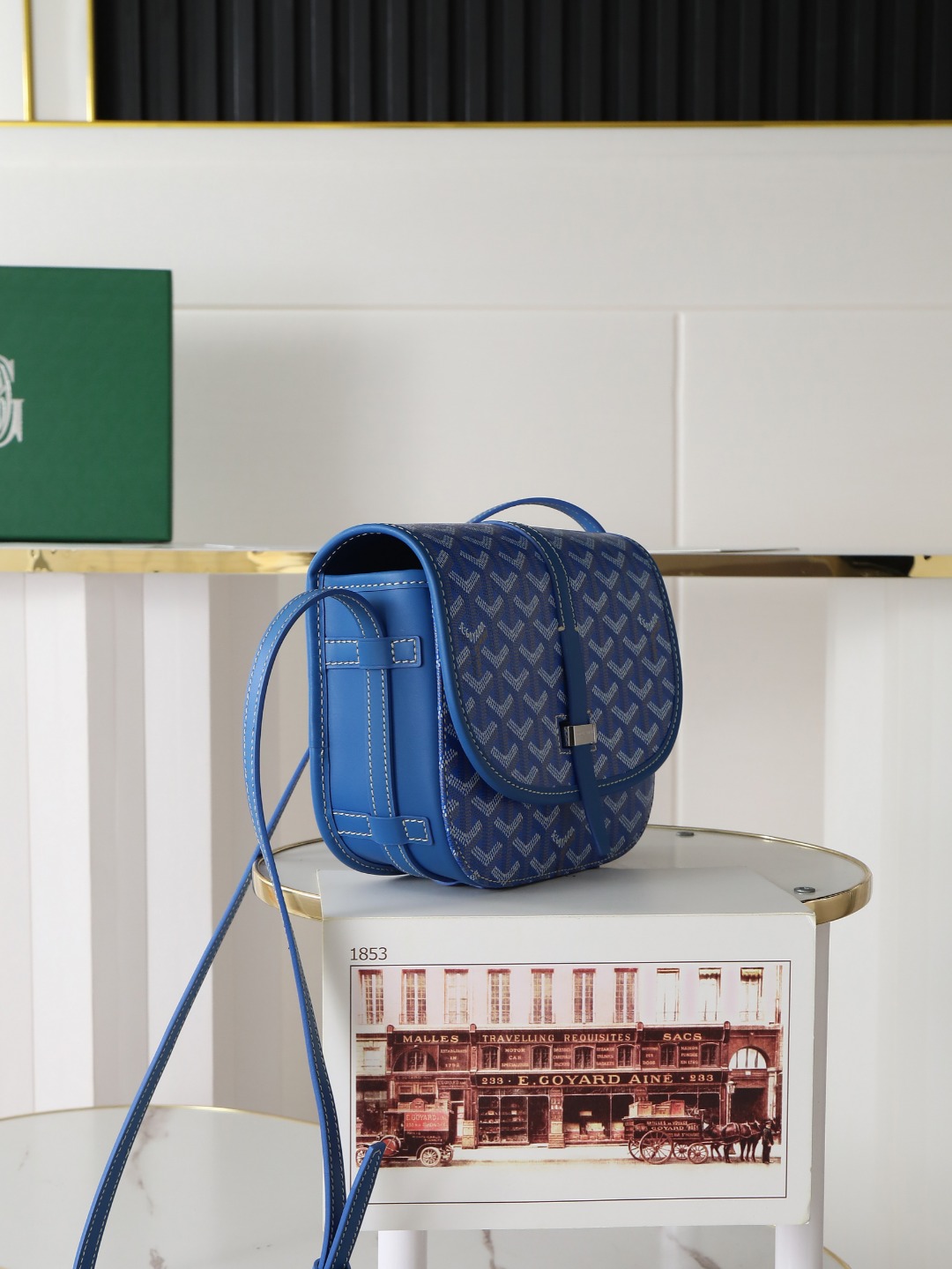 戈雅 邮差 Goyard Belvedere Small Messenger Bag — Unisex canvas and leather flap bag H0 BELVE2PMLTY