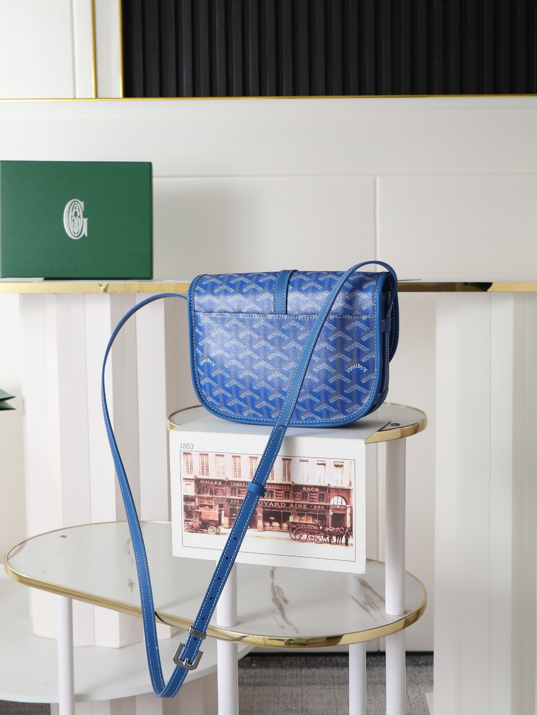 戈雅 邮差 Goyard Belvedere Small Messenger Bag — Unisex canvas and leather flap bag H0 BELVE2PMLTY