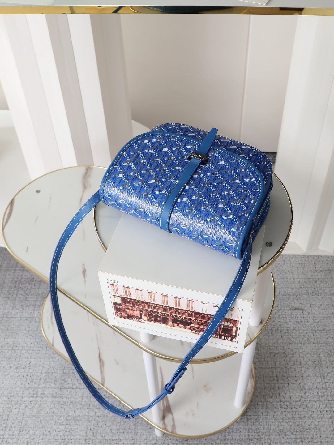 戈雅 邮差 Goyard Belvedere Small Messenger Bag — Unisex canvas and leather flap bag H0 BELVE2PMLTY