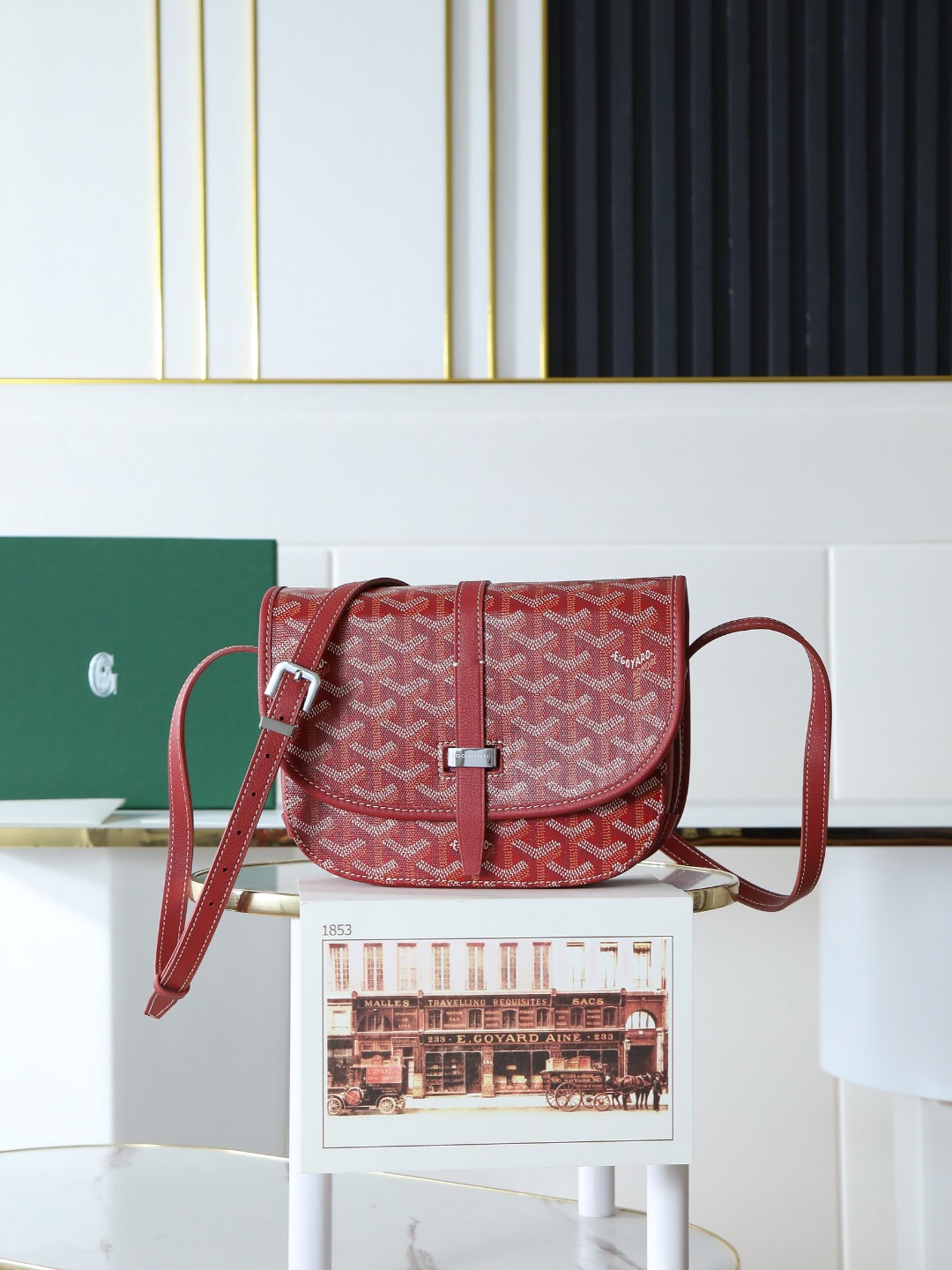 戈雅 邮差 Goyard Belvedere Small Messenger Bag — Unisex canvas and leather flap bag H0 BELVE2PMLTY