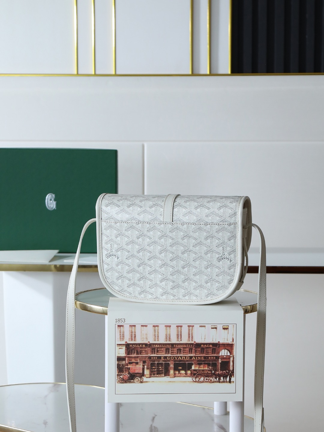 戈雅 邮差 Goyard Belvedere Small Messenger Bag — Unisex canvas and leather flap bag H0 BELVE2PMLTY