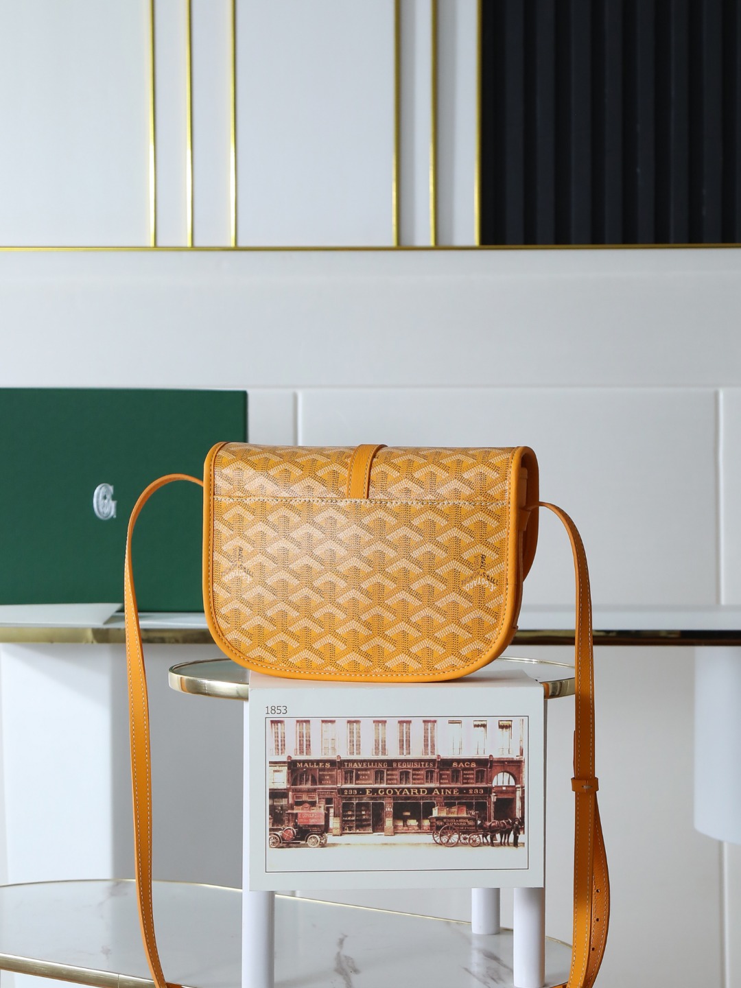 戈雅 邮差 Goyard Belvedere Small Messenger Bag — Unisex canvas and leather flap bag H0 BELVE2PMLTY