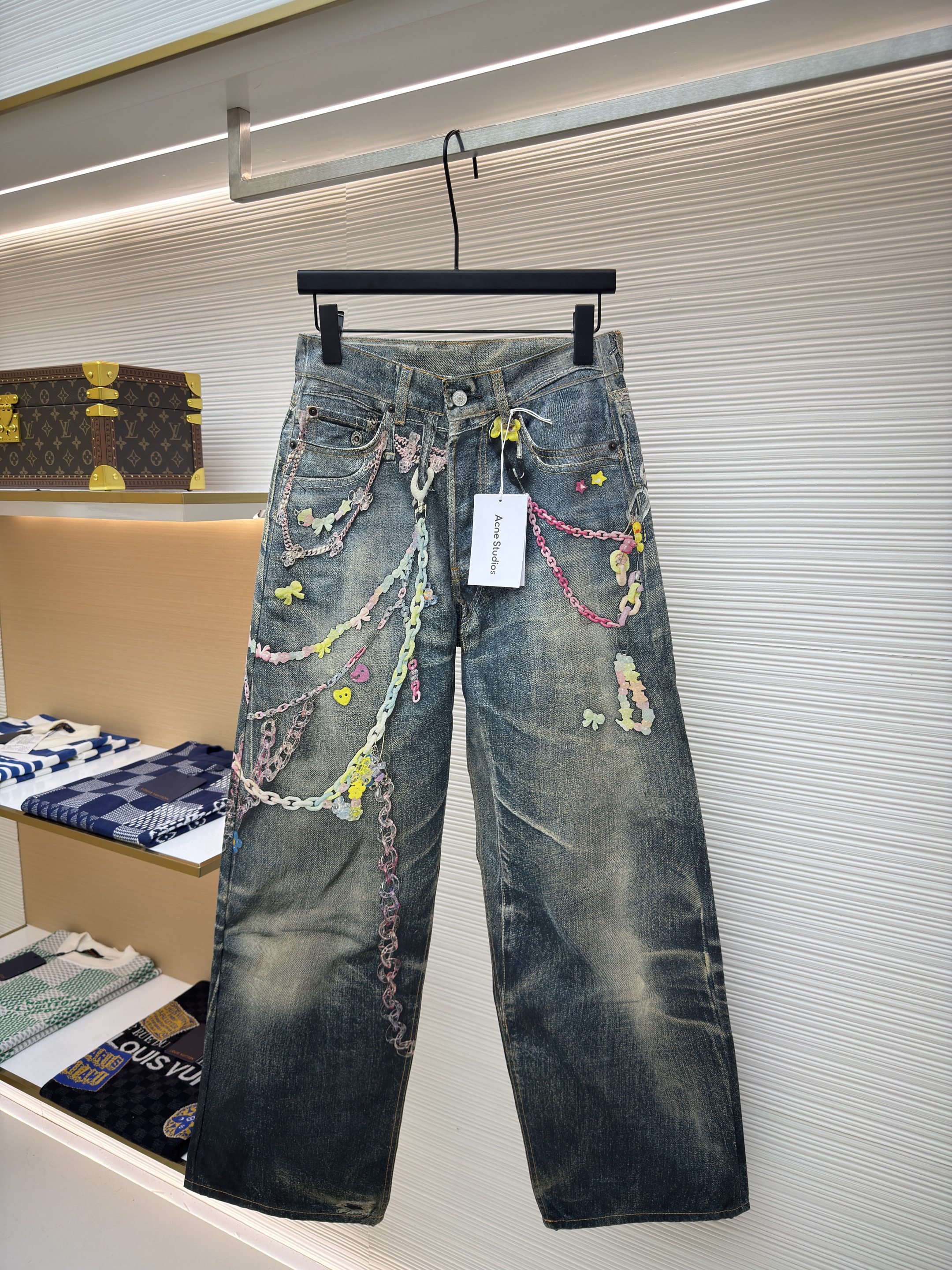 Acne Studios 3D打印糖果链条牛仔裤 长裤 裤子 B0 AK0910-863