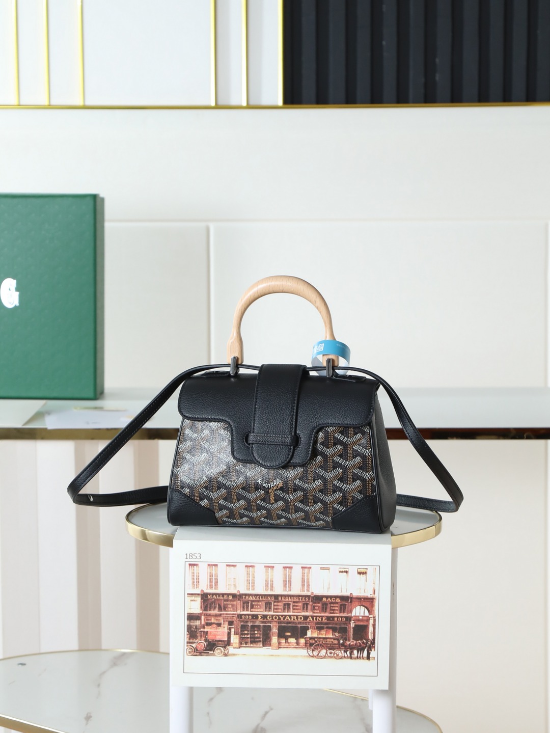 戈雅 手提 Goyard Saigon Handbag – Leather, Beechwood, and Canvas with Calfskin Trim H0 SAIGONMINTY
