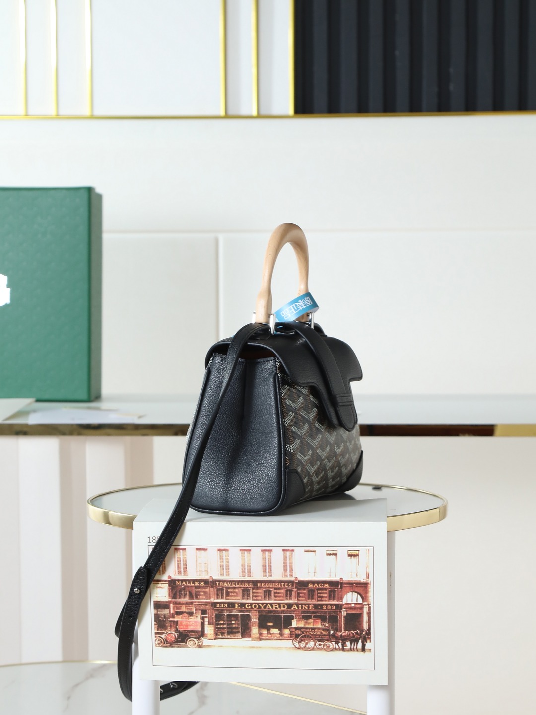 戈雅 手提 Goyard Saigon Handbag – Leather, Beechwood, and Canvas with Calfskin Trim H0 SAIGONMINTY