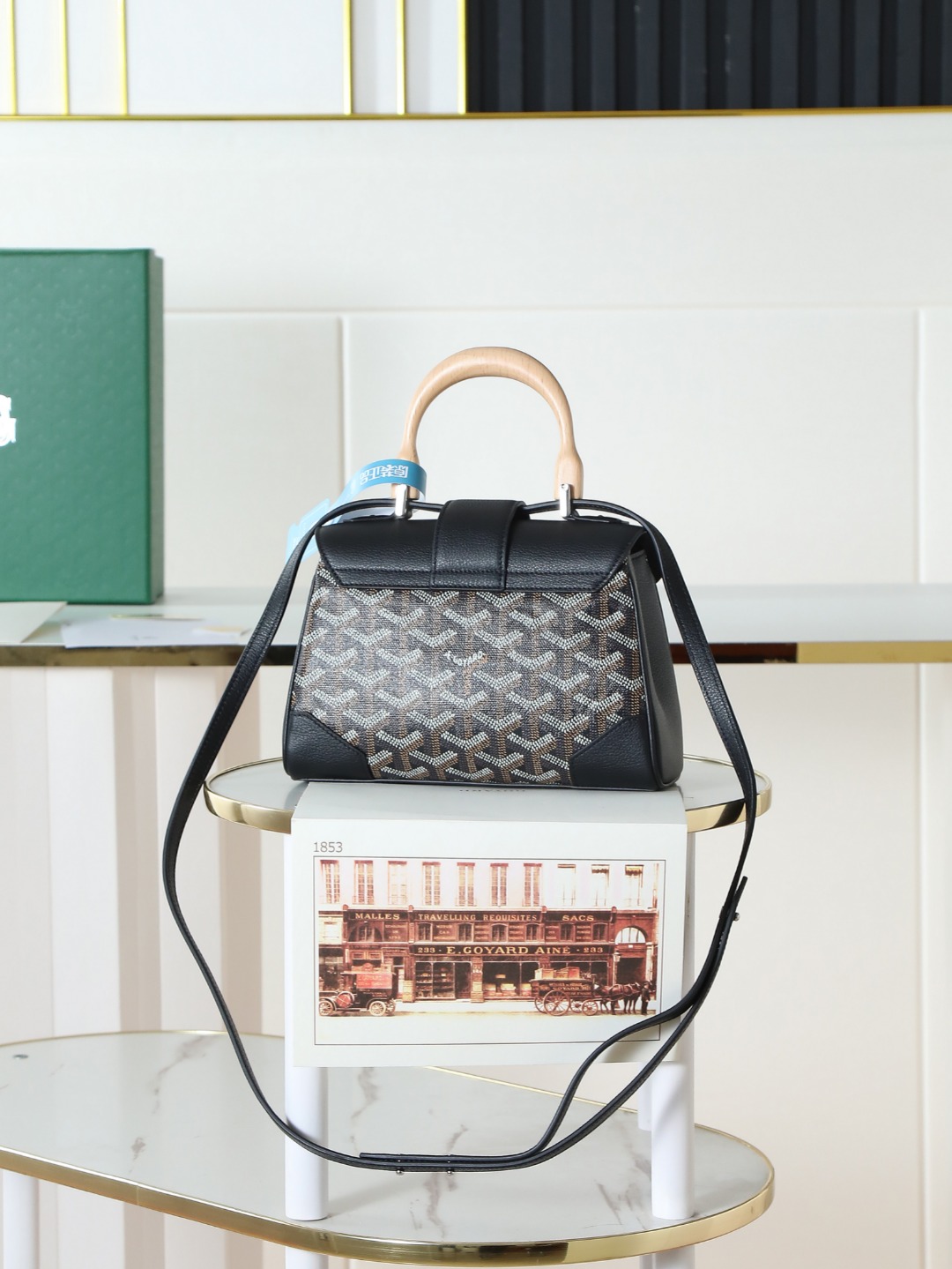 戈雅 手提 Goyard Saigon Handbag – Leather, Beechwood, and Canvas with Calfskin Trim H0 SAIGONMINTY